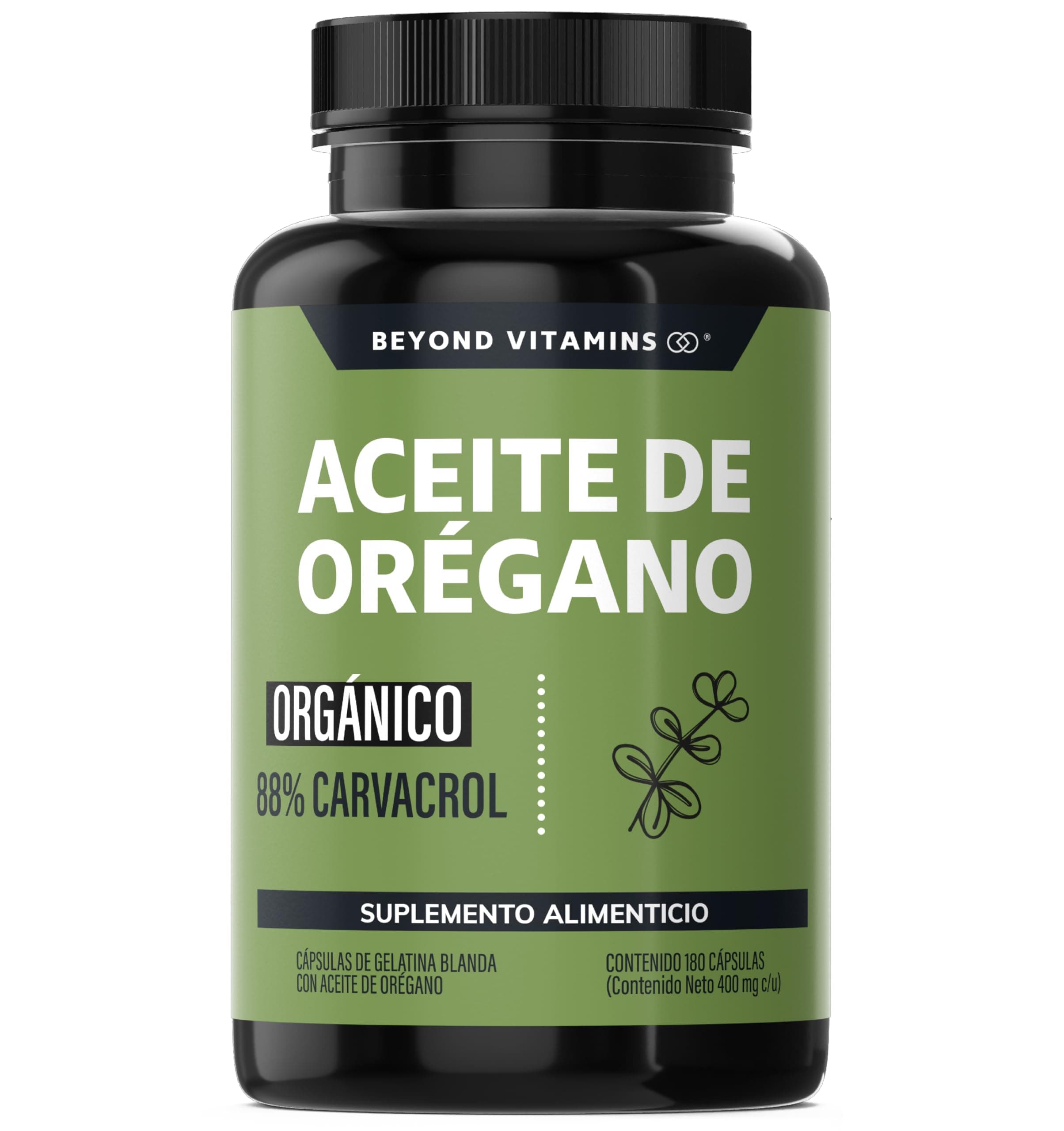Beyond Vitamins | Aceite de Oregano Orgánico 100% Natural con 88% Carvacrol | Oil of Oregano Grado