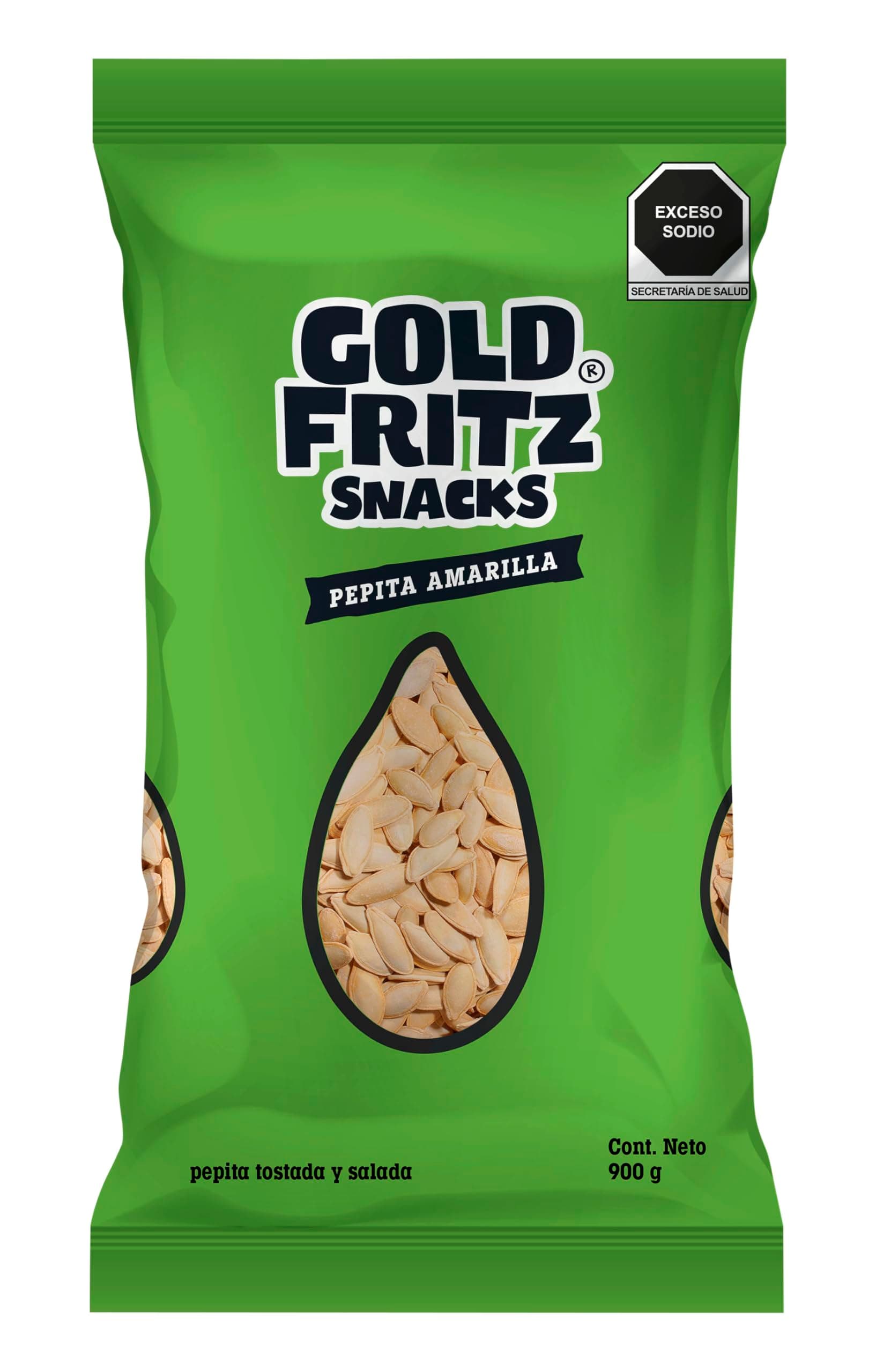 Gold Fritz | Pepita Amarilla 900 g | Semilla de Calabaza Tostada | Snack Natural