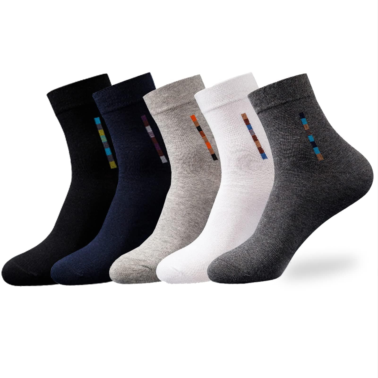 ZEROUS 5 Pares 100% Algodón, Calcetines Media Pantorrilla
