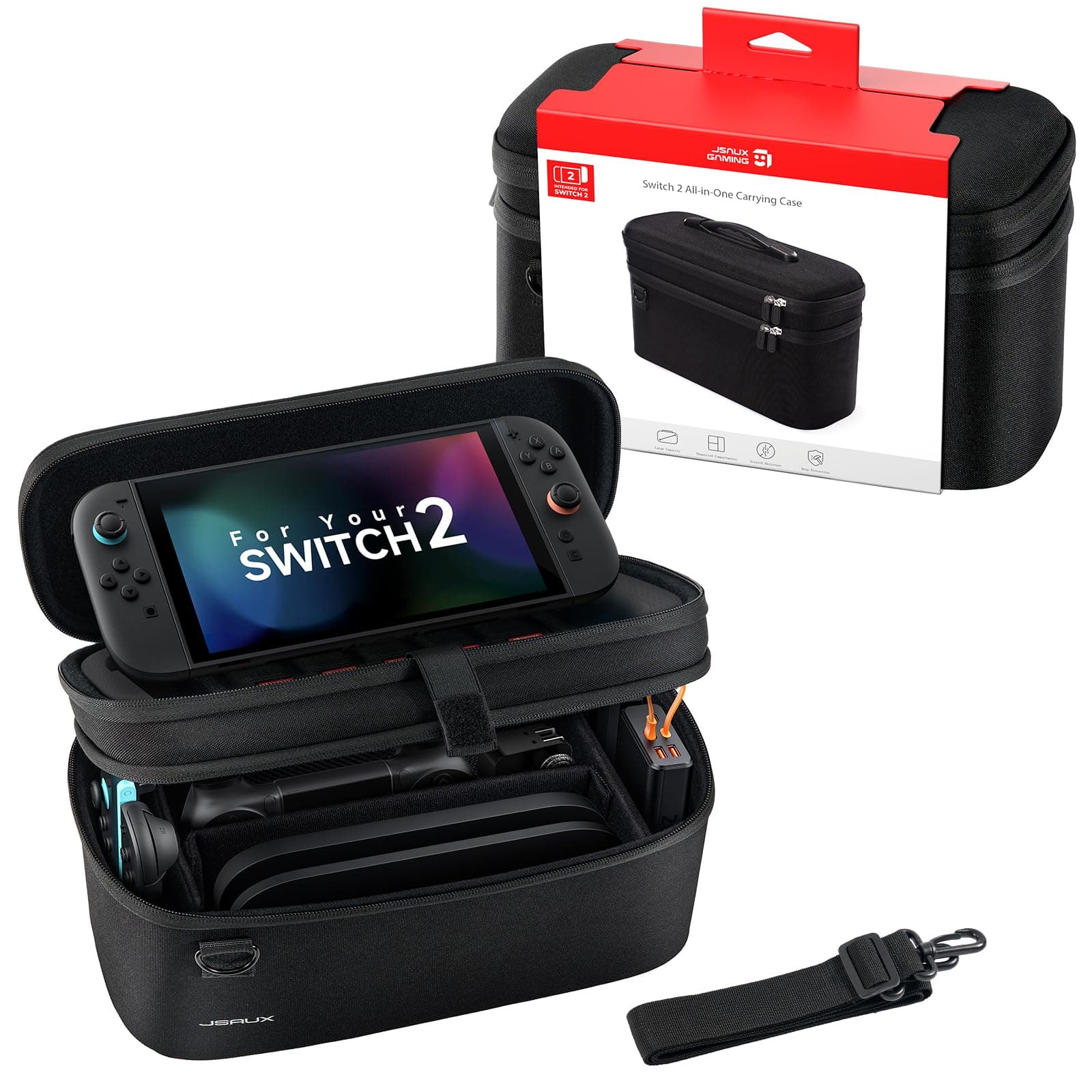 JSAUX Estuche de transporte todo en uno para Nintendo Switch 2