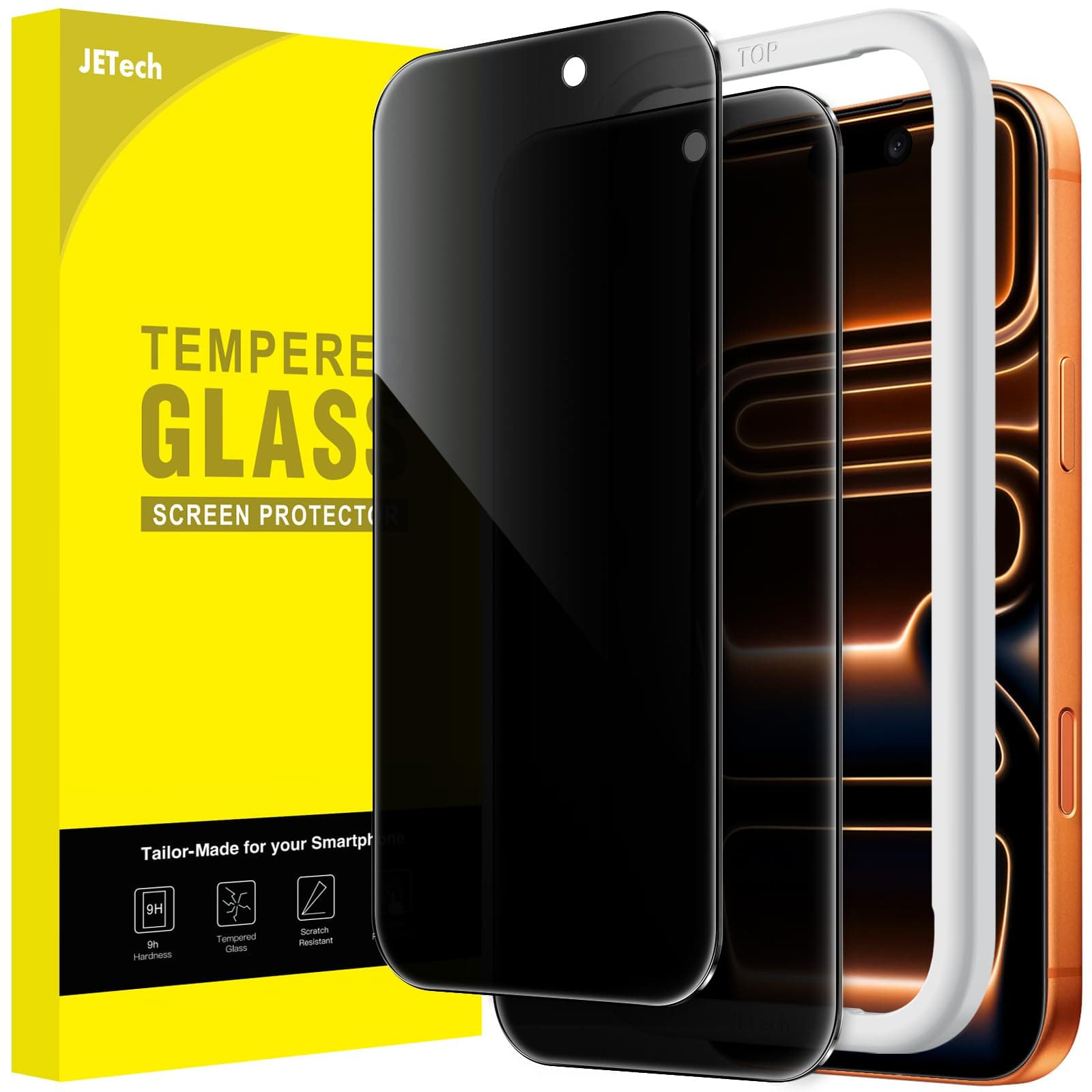 JETech Protector Pantalla Privacidad para iPhone 17 Pro Max, 2 Unidades