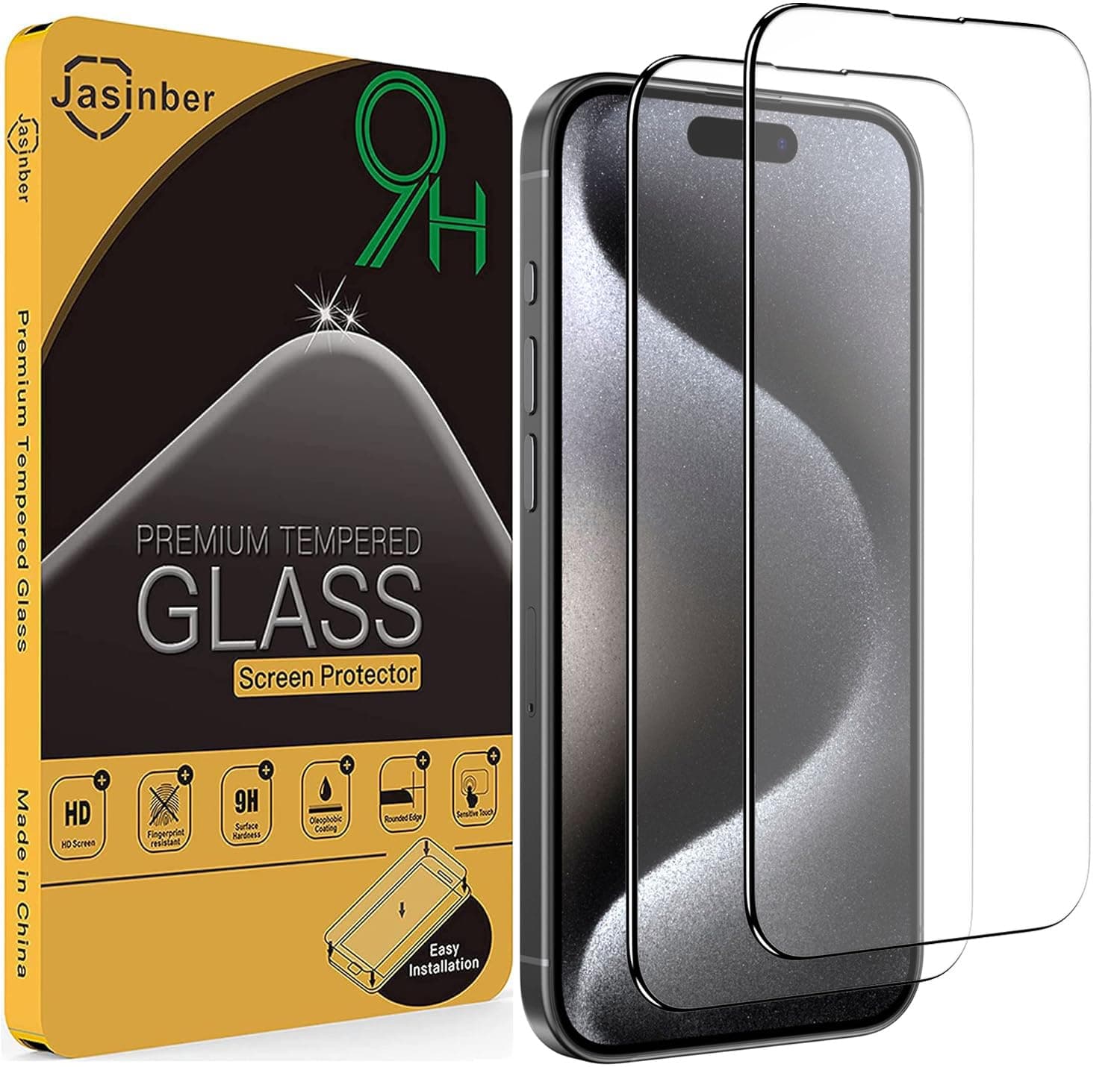 Jasinber 2-Pack Protector de Pantalla Mica de Vidrio Cristal Templado Compatible