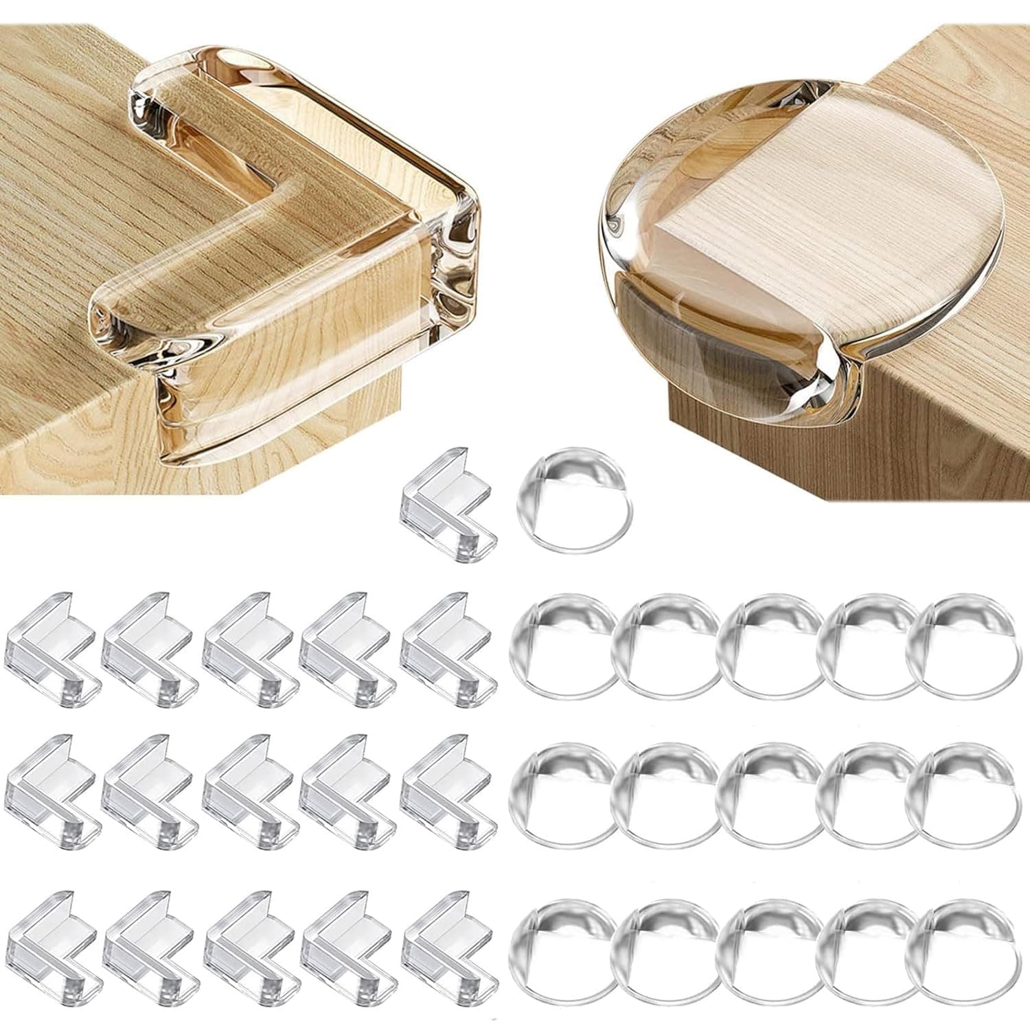WAYAMY Protectores de Esquinas para Muebles de Silicona, 16 Esquinas de Muebles en Forma de L y 16