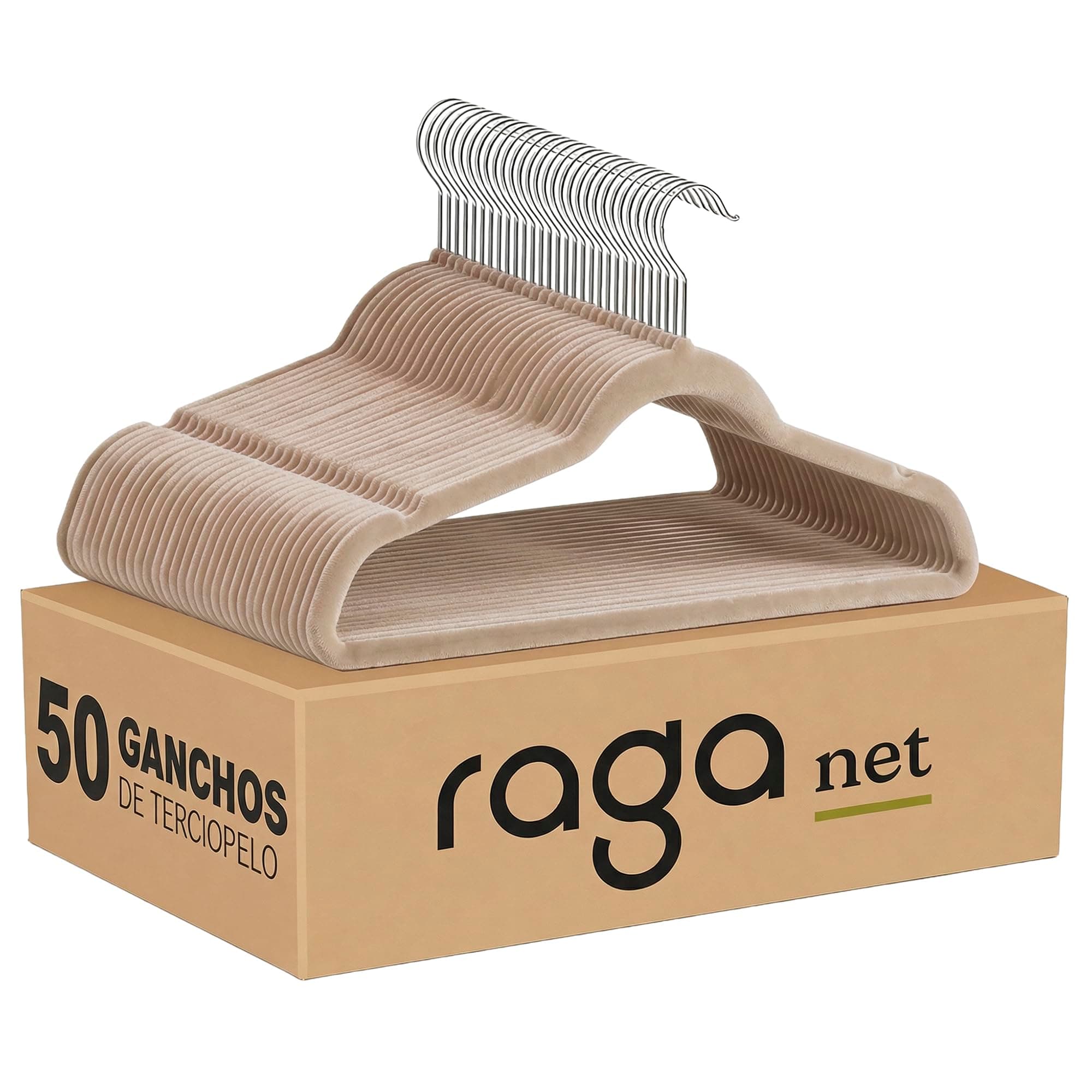 Raganet, Set de 50 Ganchos Metalicos Cubiertos