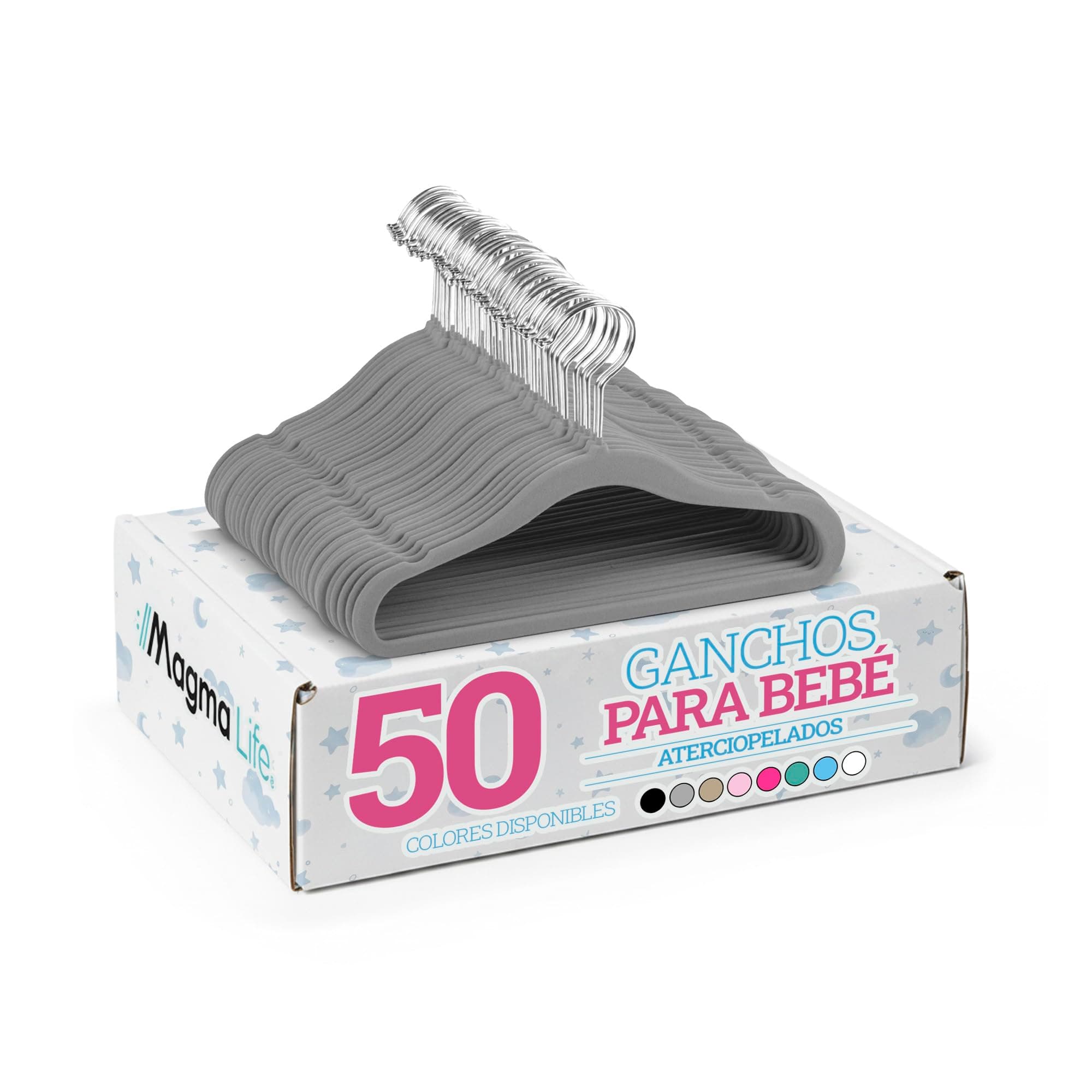 MAGMALIFE 50 Ganchos de Terciopelo para Ropa de Bebe