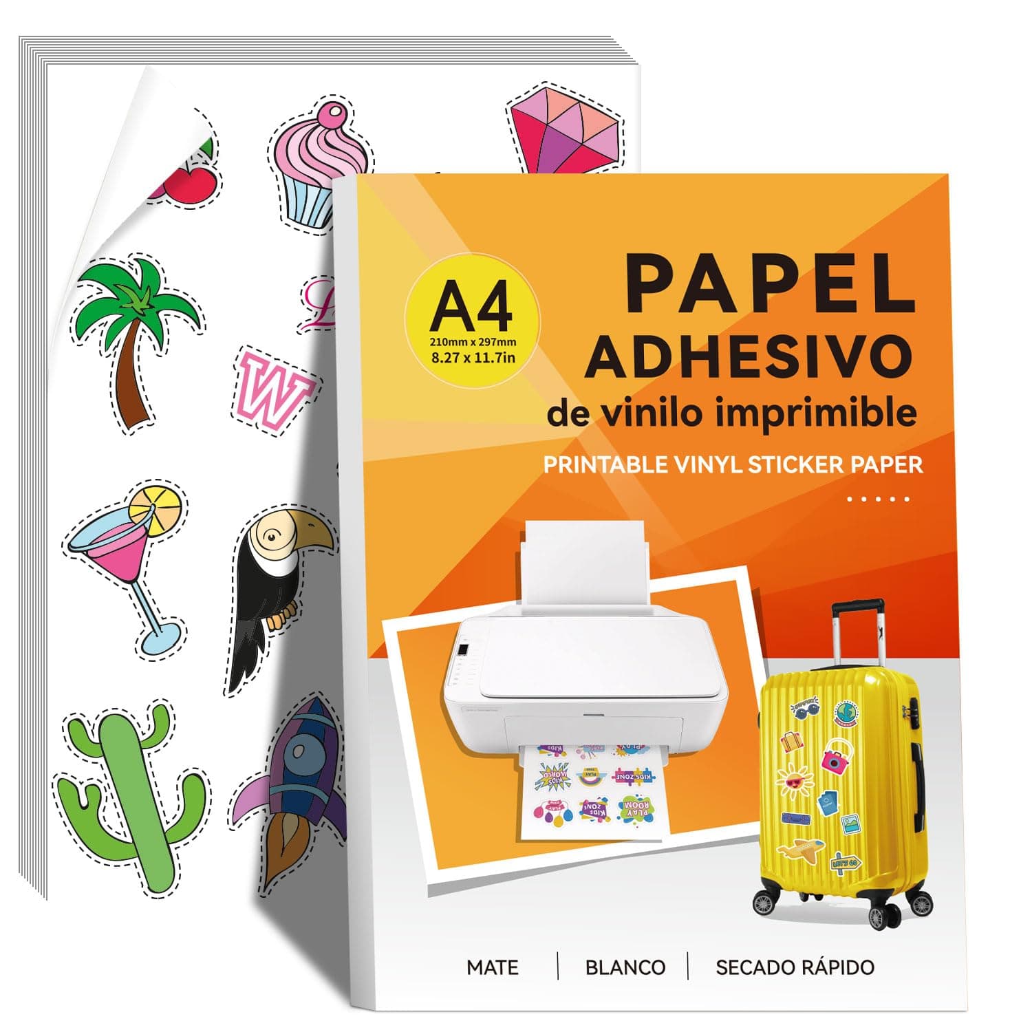 Papel Adhesivo Imprimible para Impresora de Inyección de Tinta