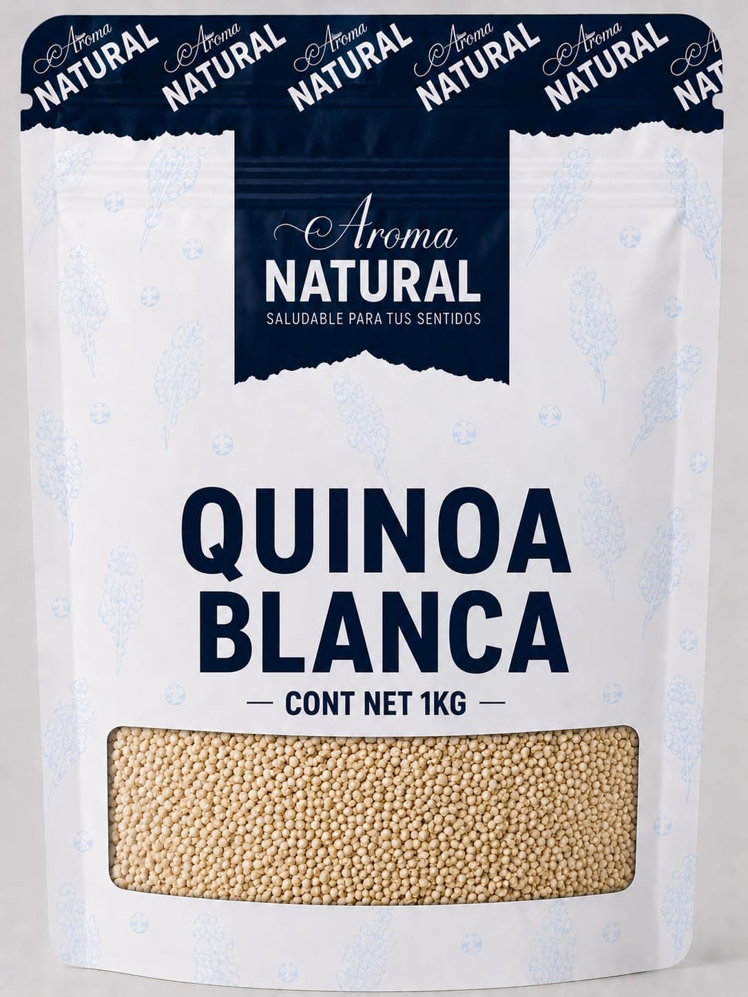 Aroma Natural | Quinoa Blanca 1 kg – Bolsa Resellable | Sin Gluten · Sin Conservadores · Vegana