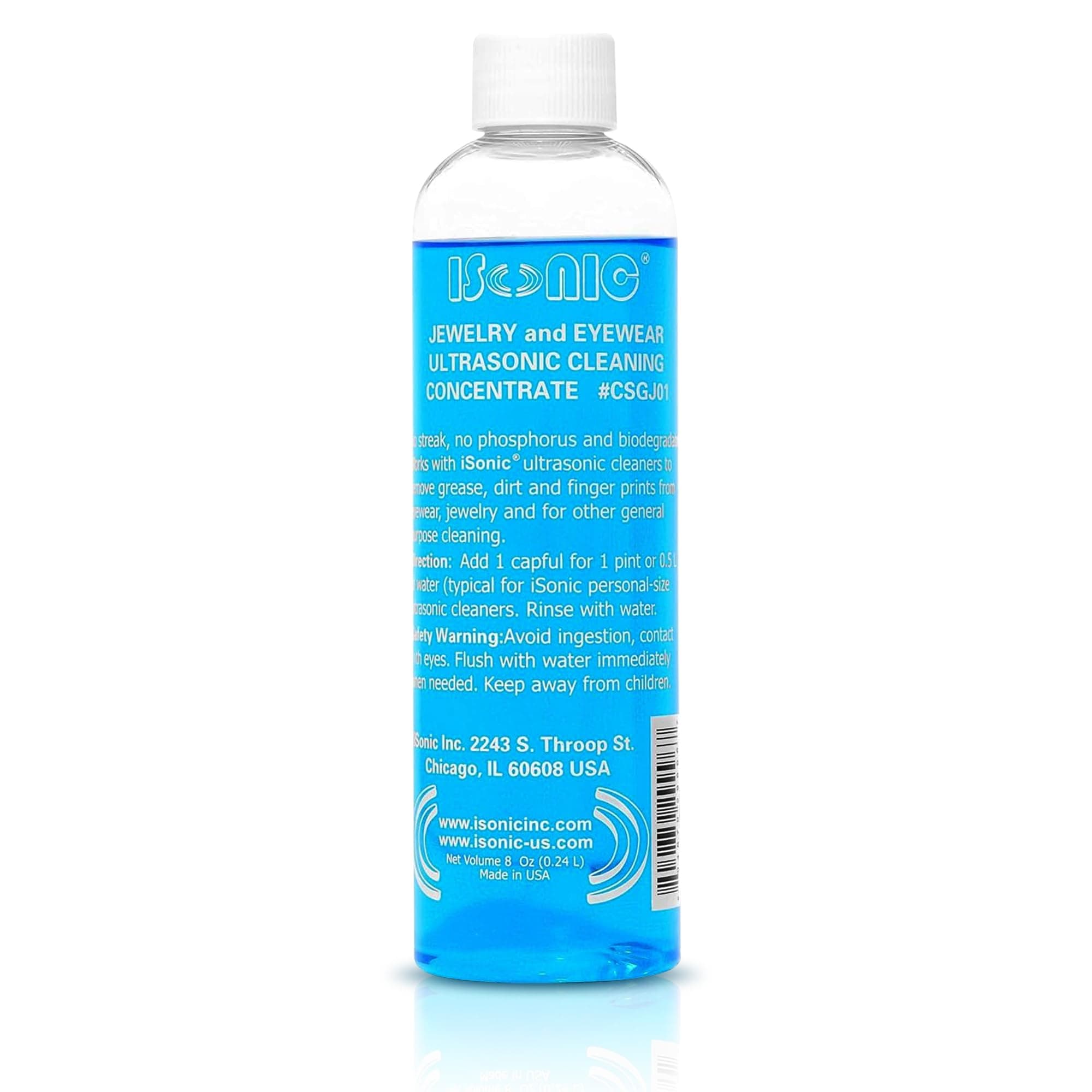 iSonic - Solución de limpieza ultrasónica CSGJ01-8ozx1 para joyas y anteojos concentrada