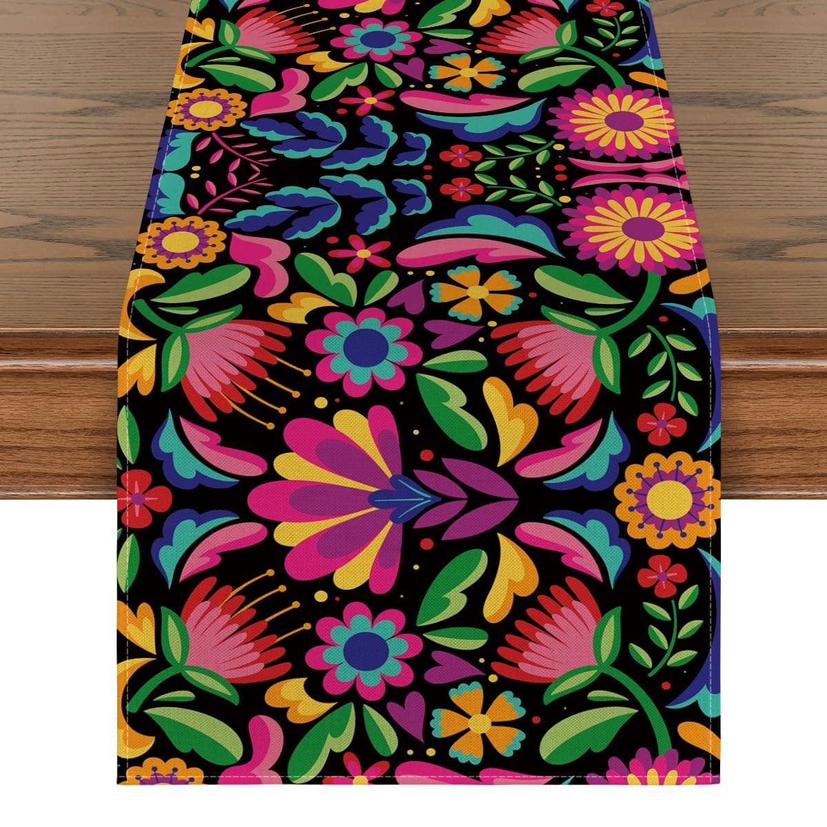 Artoid Mode Floral Dia De Los Muertos Serape Fiesta Camino de Mesa Mexicano, Decoración de Mesa de
