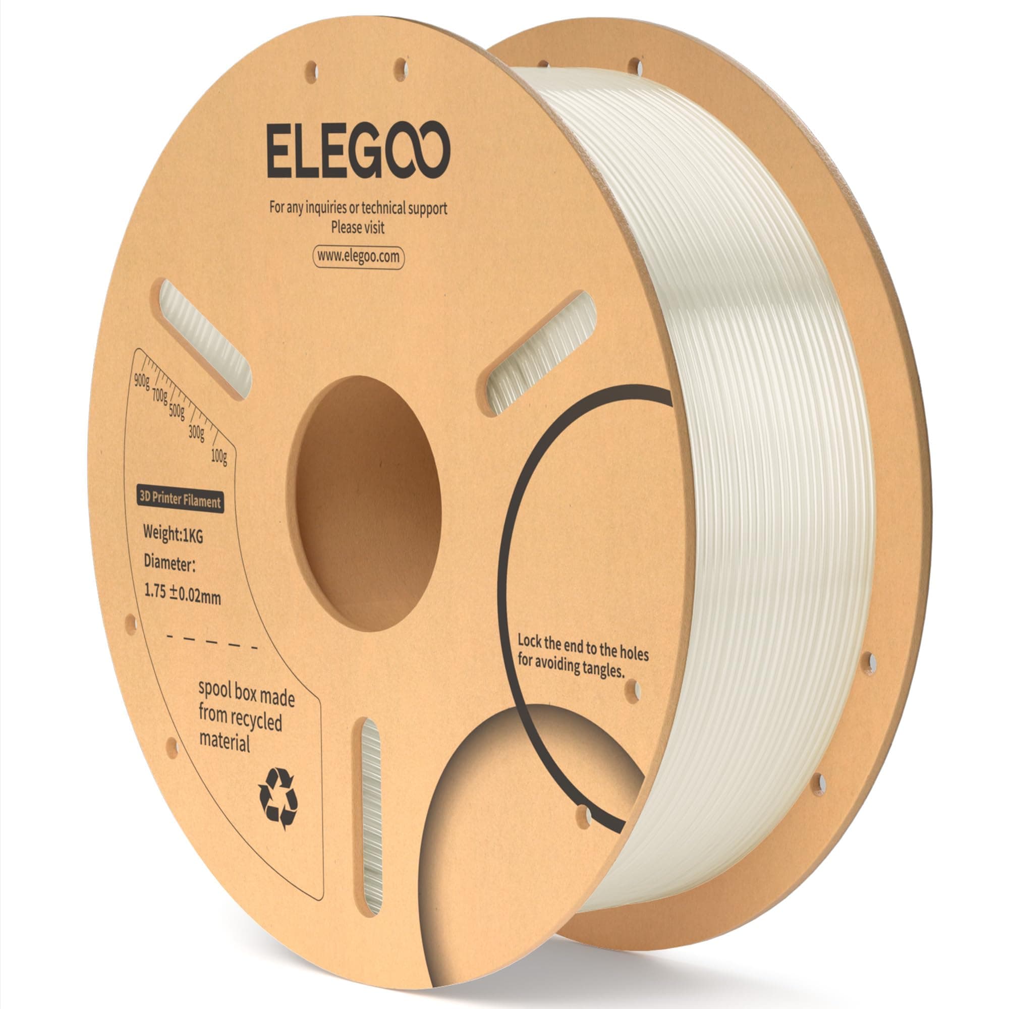 ELEGOO Filamento PLA 1.75 1KG Traslúcido