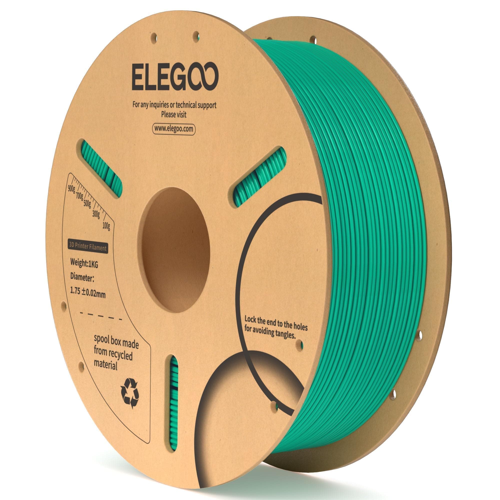 ELEGOO Filamento PLA 1.75 1KG Verde de Mar