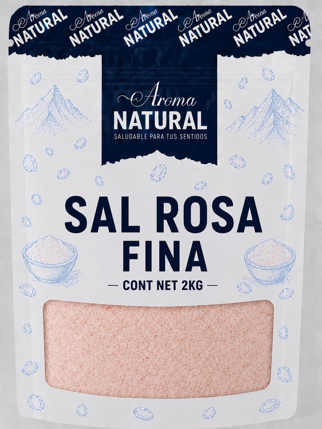 Aroma Natural | Sal Rosa del Himalaya Fina 2 kg – Bolsa Resellable | Sin Aditivos · Minerals