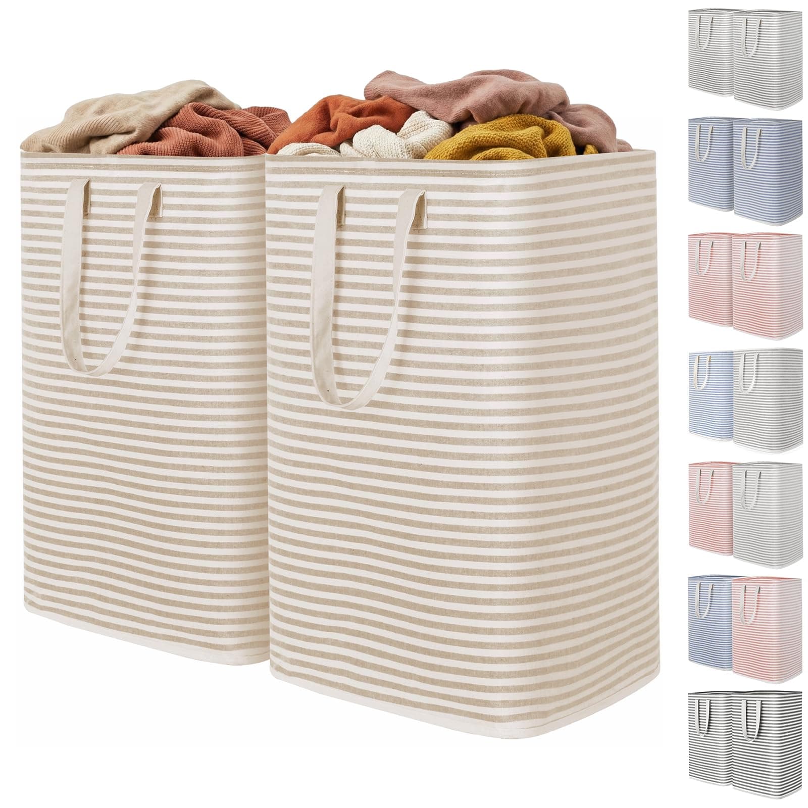 Lifewit 2PcsCesto Ropa Sucia de 80L, Cestos para la Ropa Sucia Grande Plegable e Impermeable