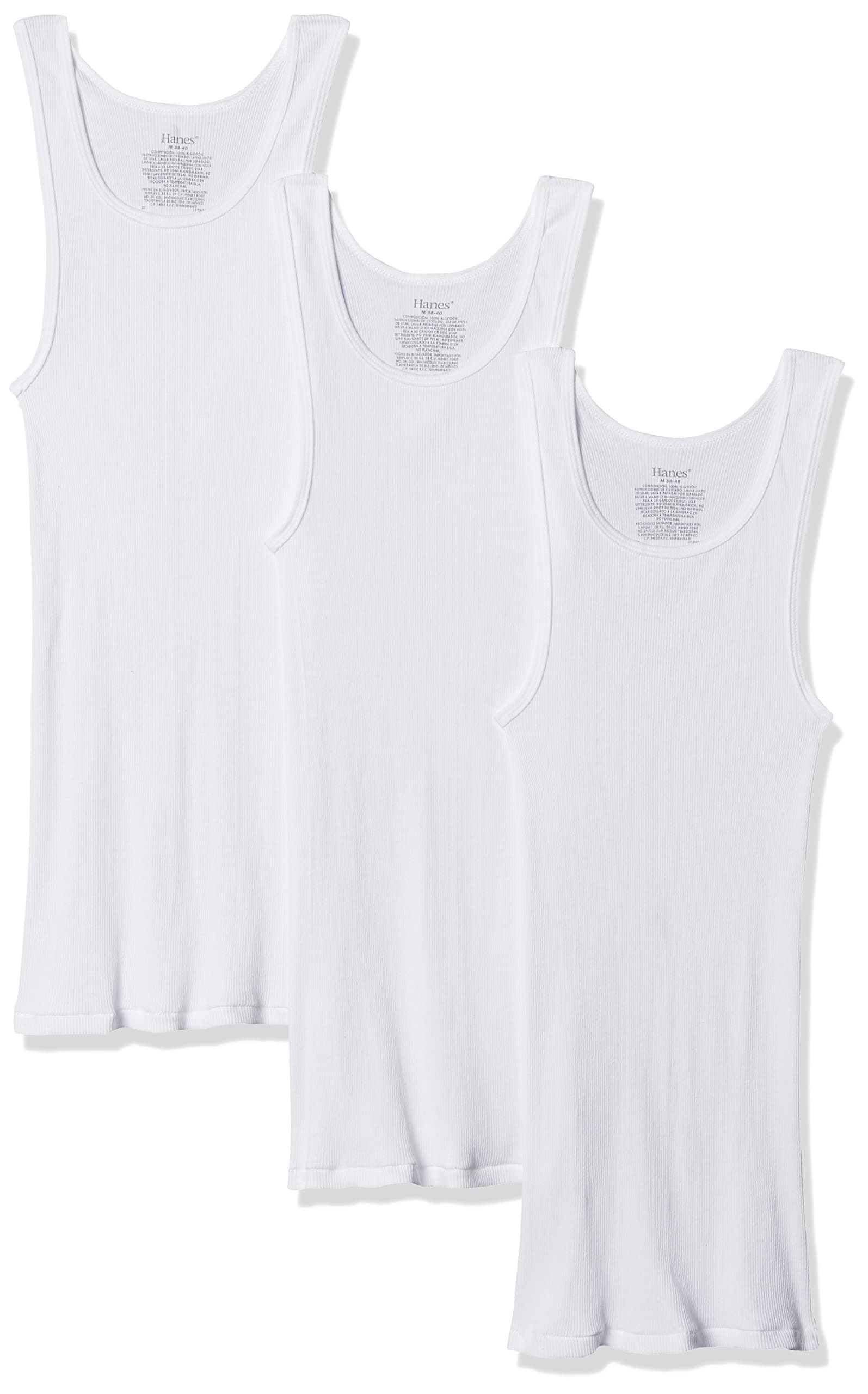 Hanes, Red Label Camiseta Atlética Para Caballero Hombre, Blanco, G Paquete De 3