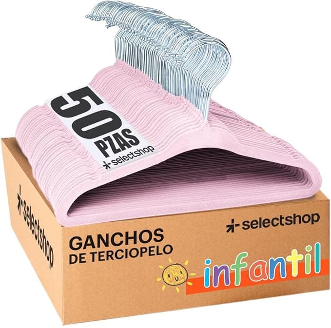 SELECTSHOP Set De 50 Ganchos Metalicos Infantiles Cubiertos
