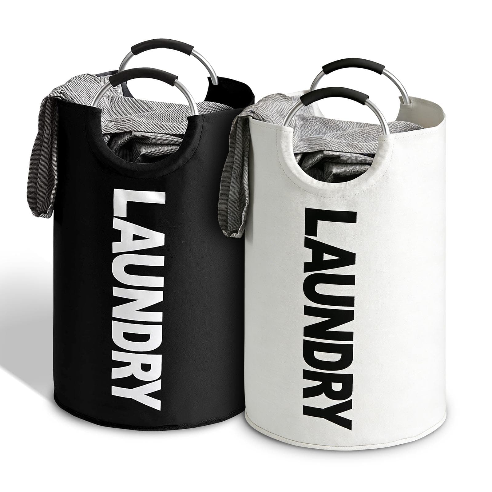2 Pack Cesto De Ropa Sucia Plegable, 82L Bote Ropa Sucia Para Lavandería