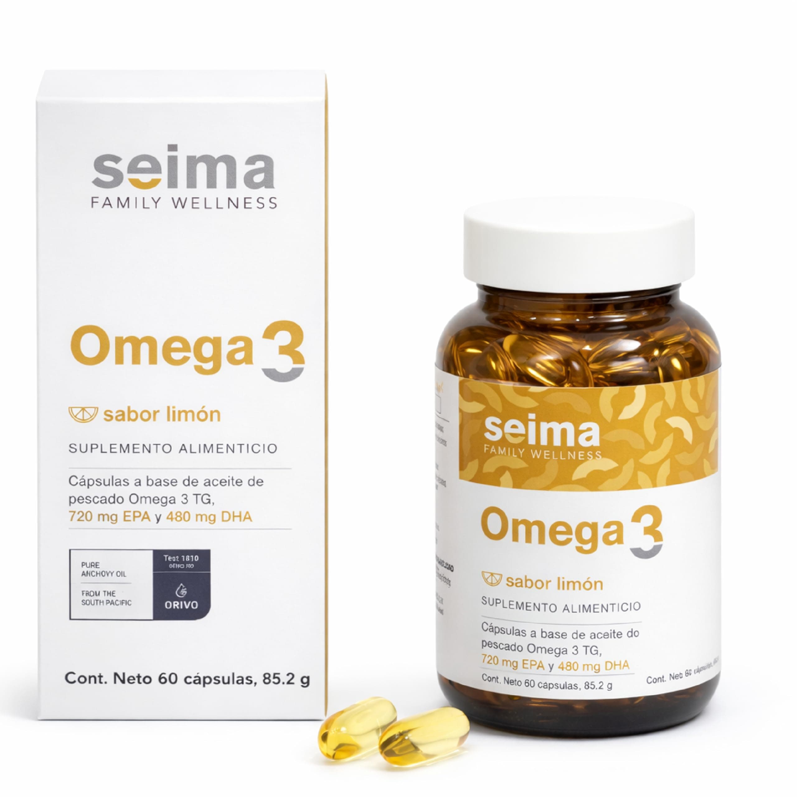 Omega 3 TG | EPA y DHA | Cápsulas de aceite de pescado | ORIVO | 2000 mg