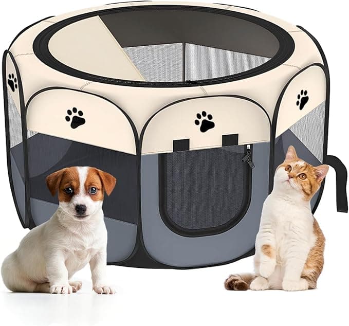 Raganet, Corral Portátil para Mascotas Pequeñas y Medianas, Casa de Mascotas de 58Cm de Altura x 78