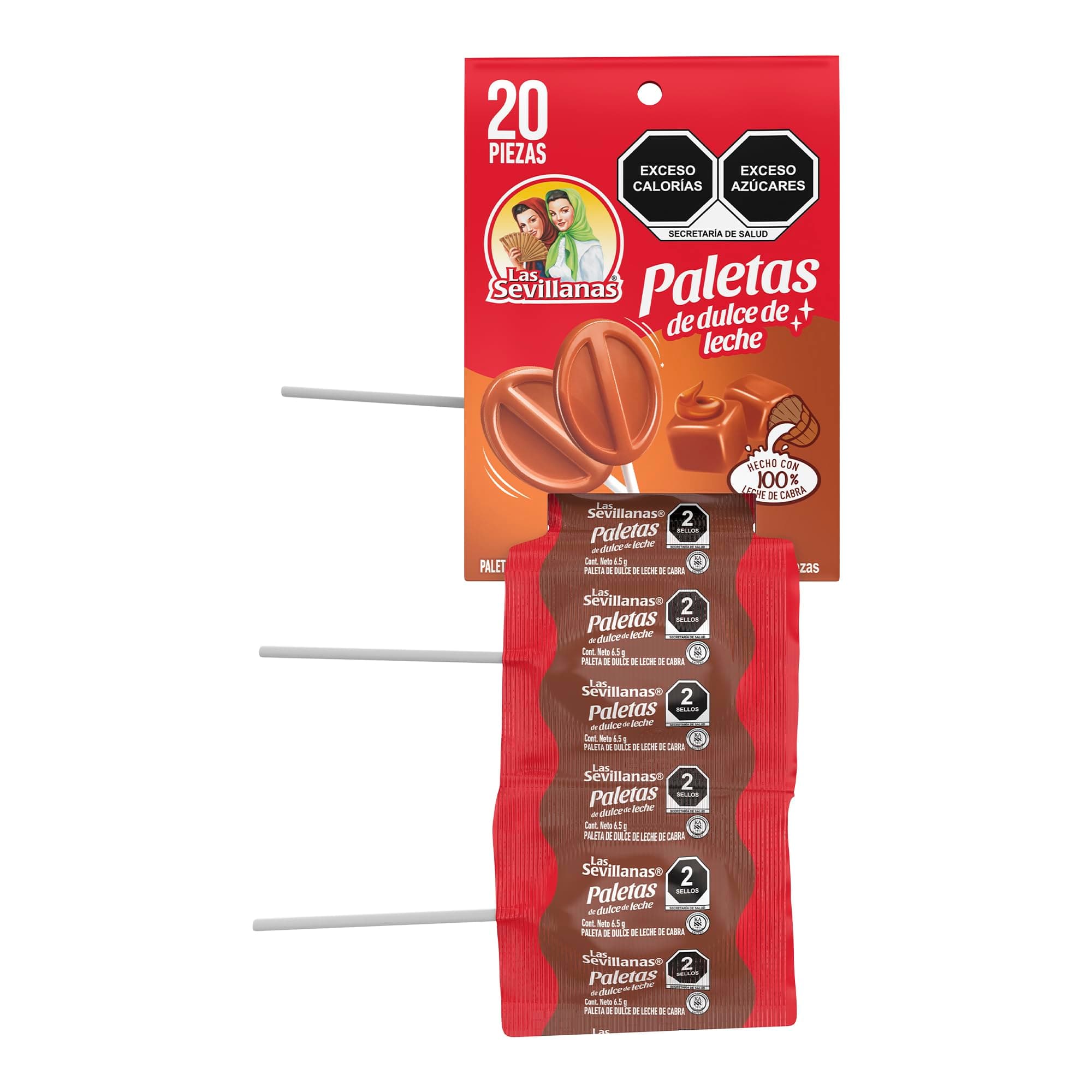 LAS SEVILLANAS TIRA DE PALETAS DULCE DE LECHE 20PZ 130G