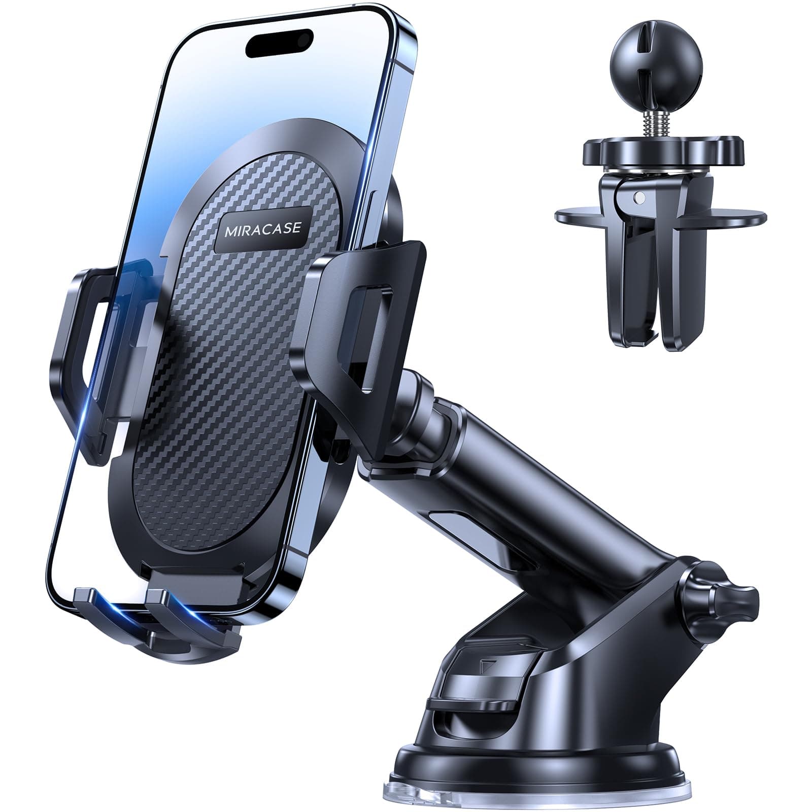 Miracase Soporte Celular Automóvil 【3 en 1】 Porta Celular para Auto Salpicadero Parabrisas Rejilla
