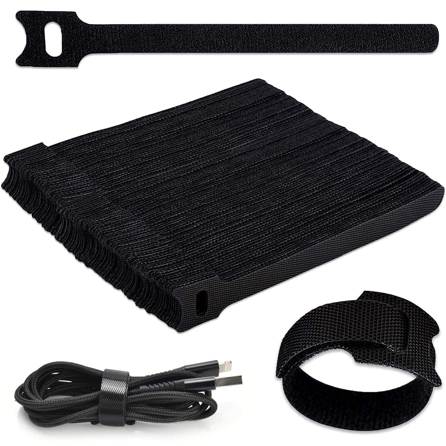 120 Pcs Correas de Cable Ajustables(200 * 12MM),Ataduras de Cable