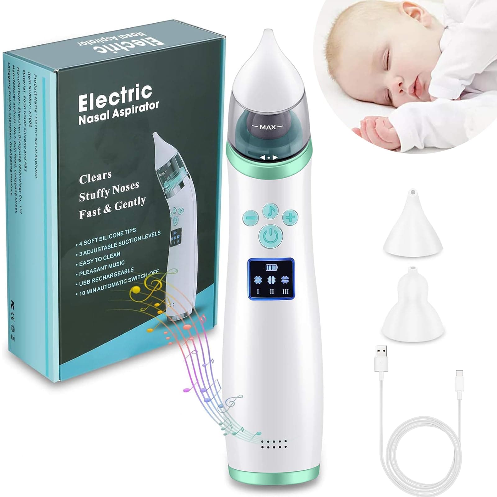 GQVOSXC Limpiador Nasal Eléctrico para Bebés