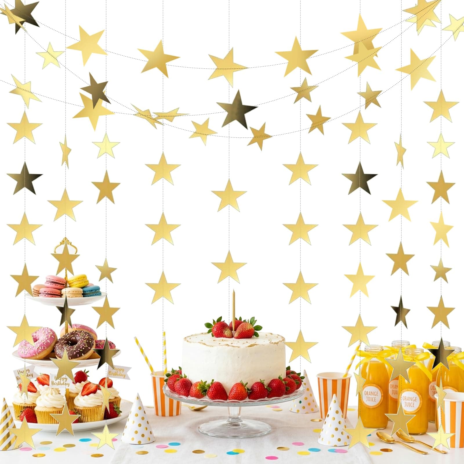 XFUNING 10 Guirnalda de Estrellas Brillantes 4m para Bodas/Fiestas