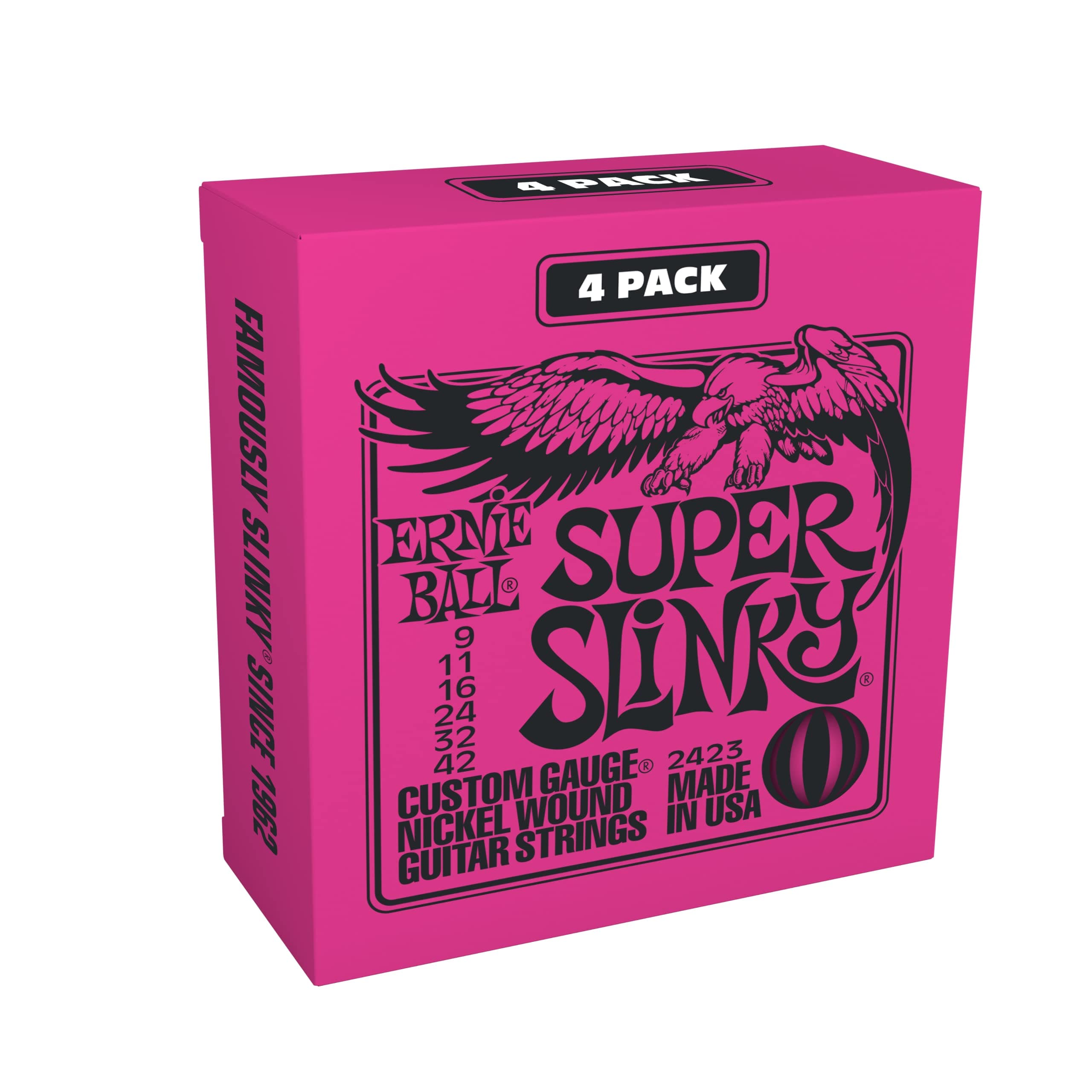 Ernie Ball Super Slinky Nickel Wound Electric Guitar Strings 4 Pack
