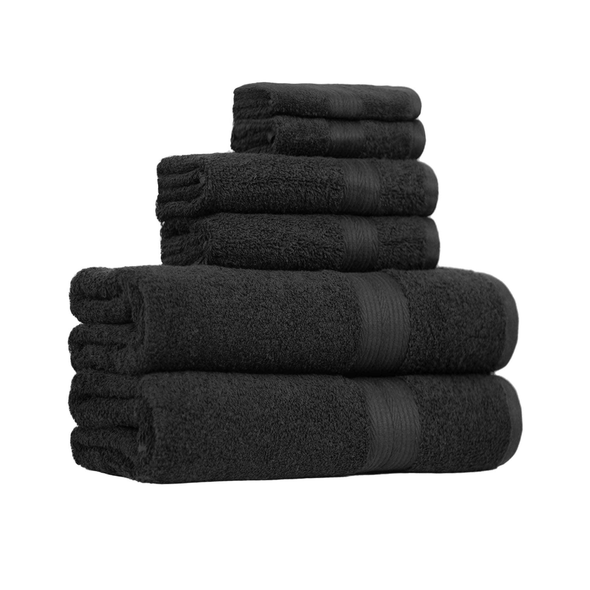 Amazon Basics 6 Piece Oversized Fade resistant Towel set