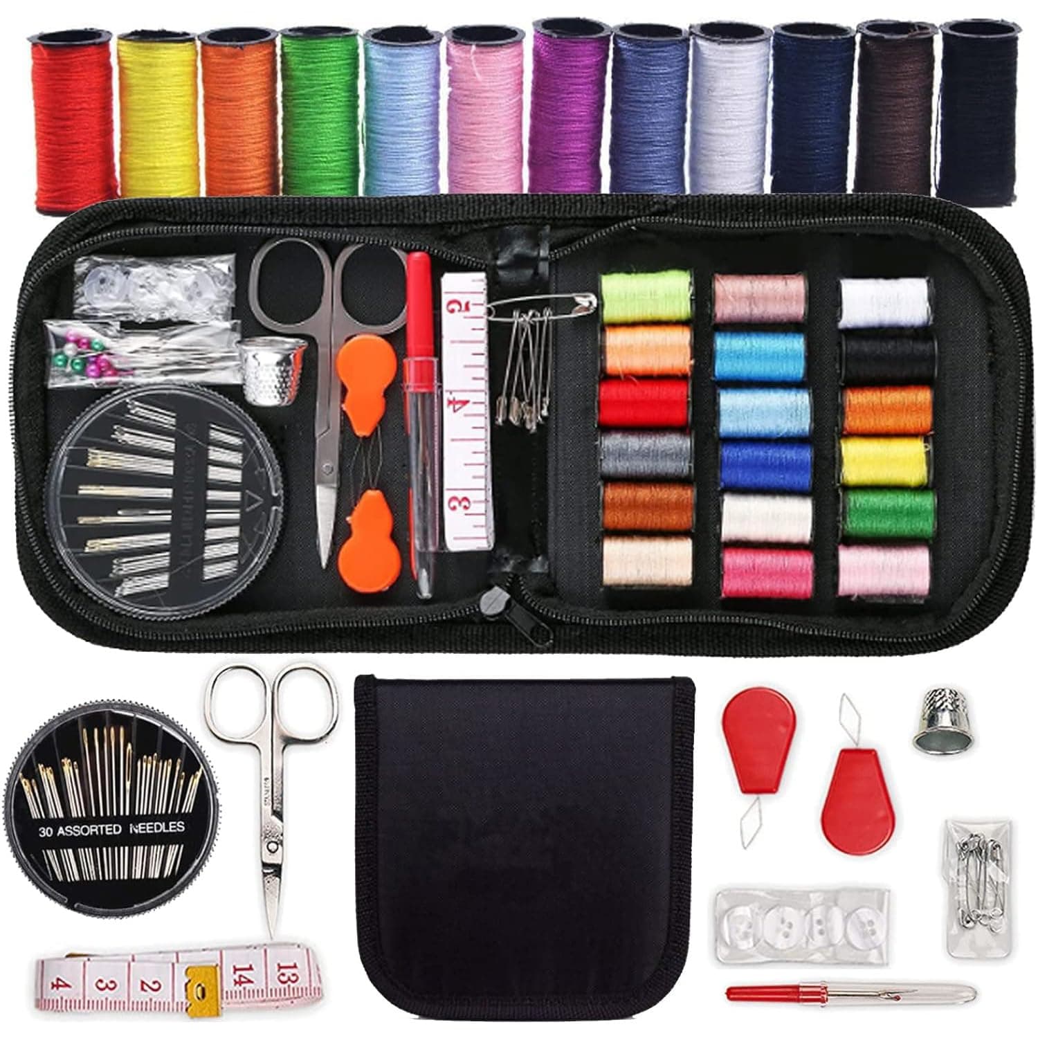 Kit de Costura,Accesorios de Costura Premium y Estuche de Transporte, Kit de Costura Profesional