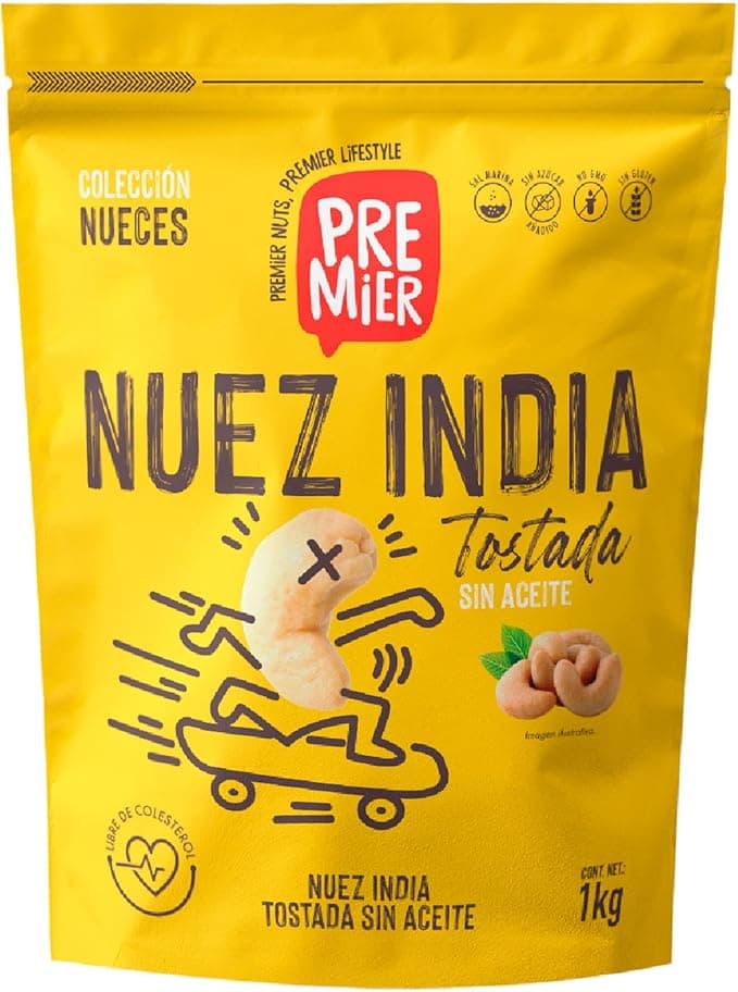 GRUPO PREMIER | Nuez de la India – 1 Kg | Fuente de Proteinas | Snacks sin Azucar – Frutos Secos
