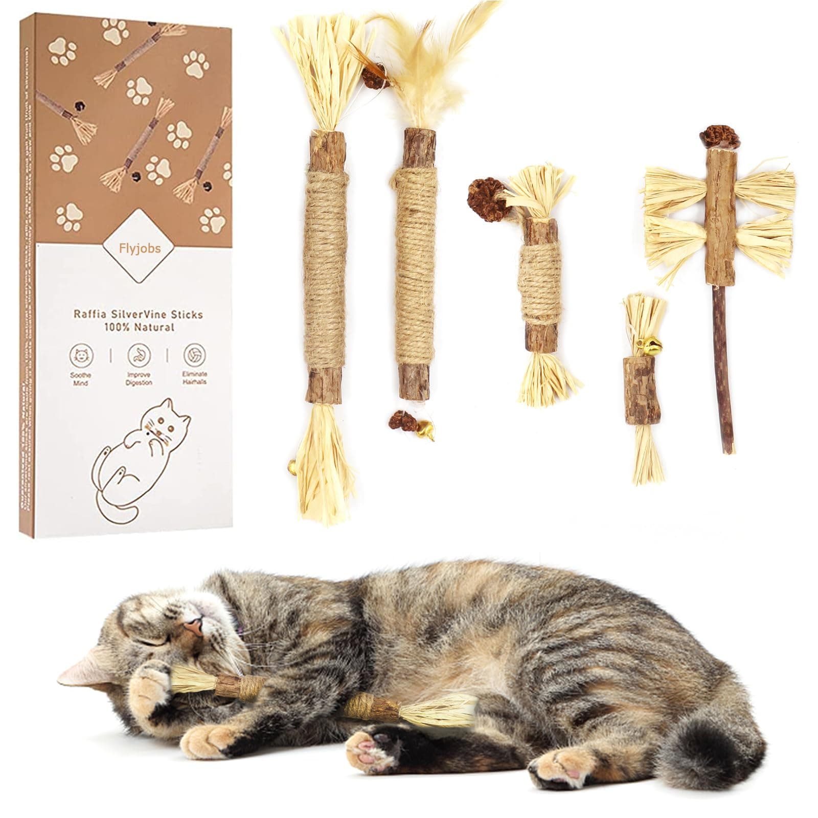 Flyjobs Juguetes para Gatos Gato Catnip Dientes de Limpieza