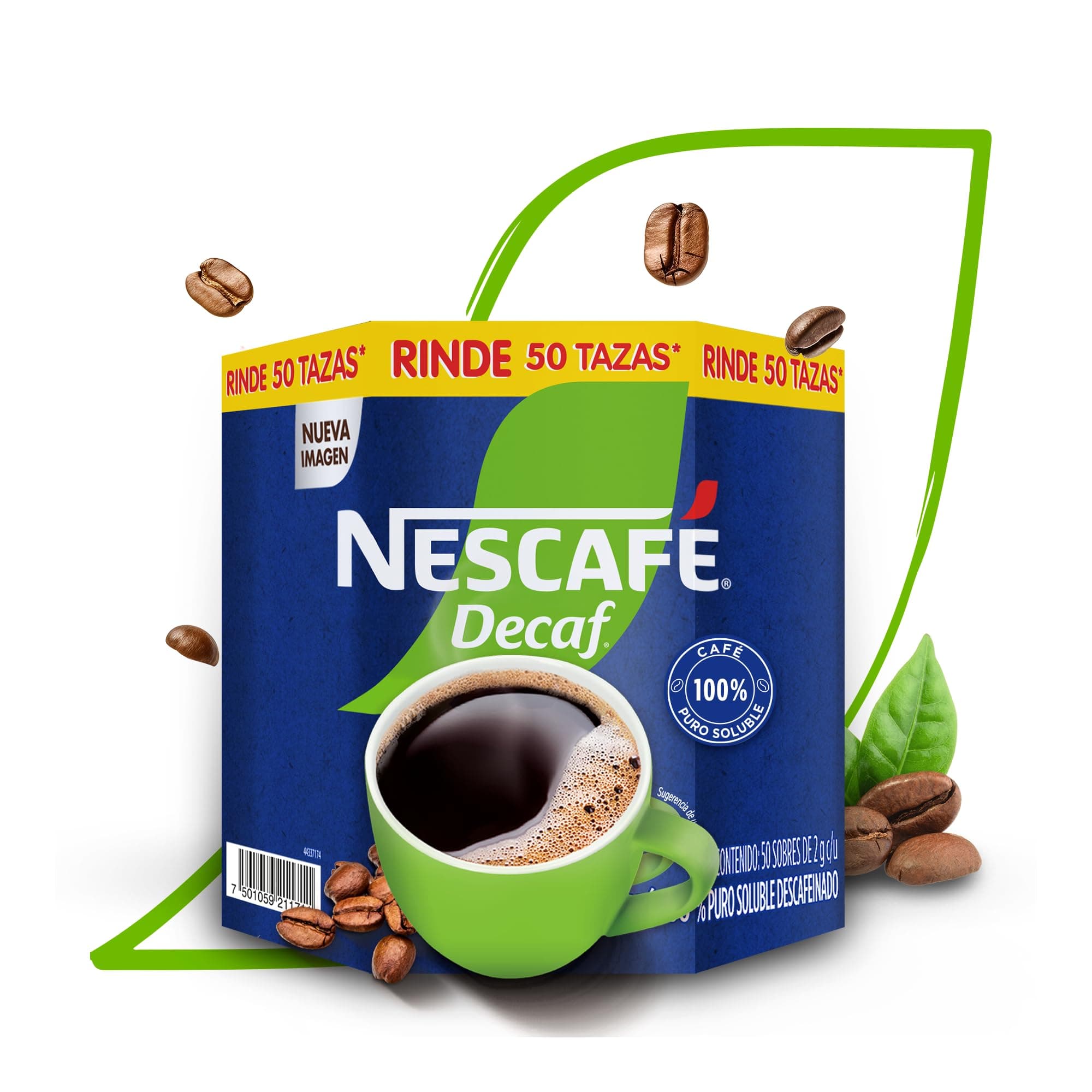 Nescafé Decaf Nestlé Professional 100% Soluble 50 sobres de 2g c/u