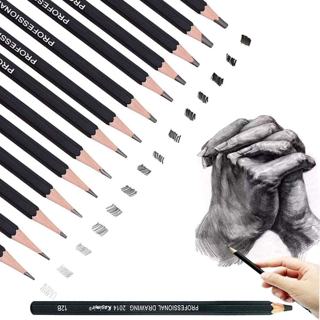 Calmind Juego de Lápices de Dibujo Profesionales 14 Pack; Kit para Dibujar Arte Profesional de
