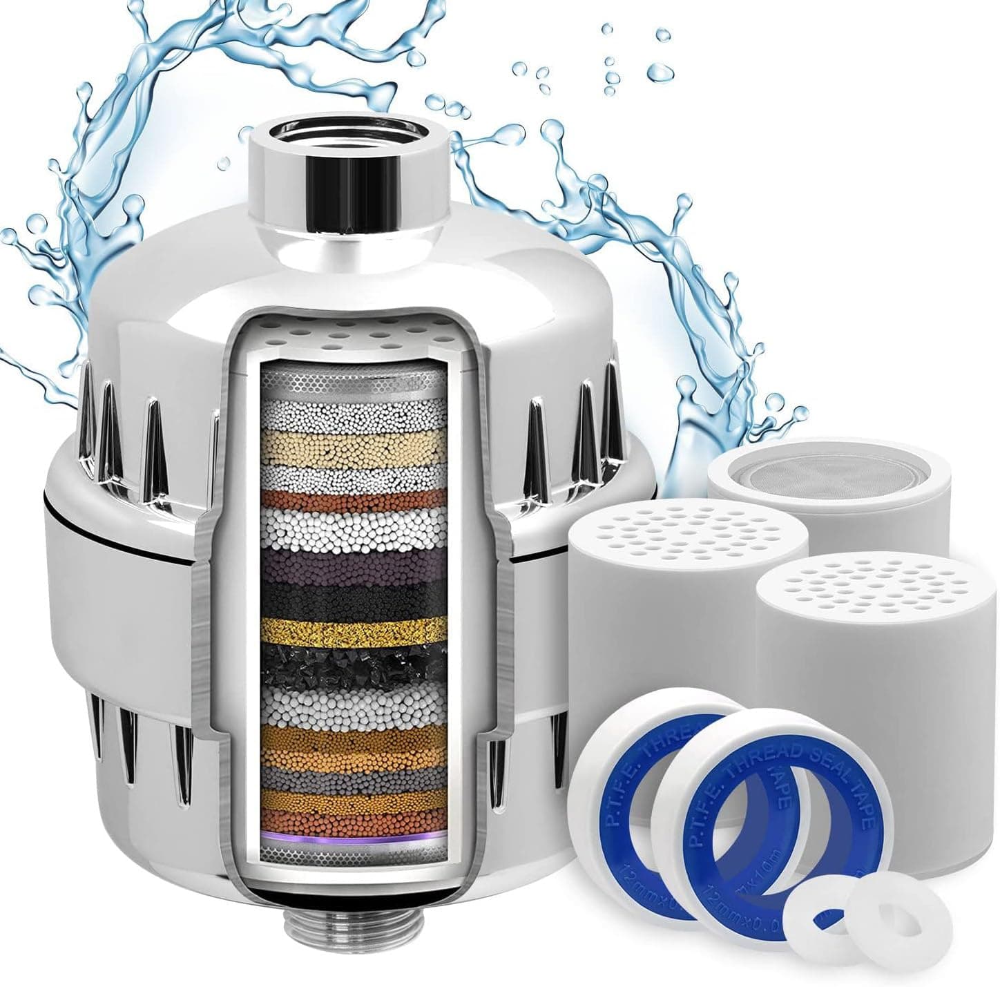 Filtro Regadera, Filtro de Ducha Agua Universal de 20 Etapas,incluye 3