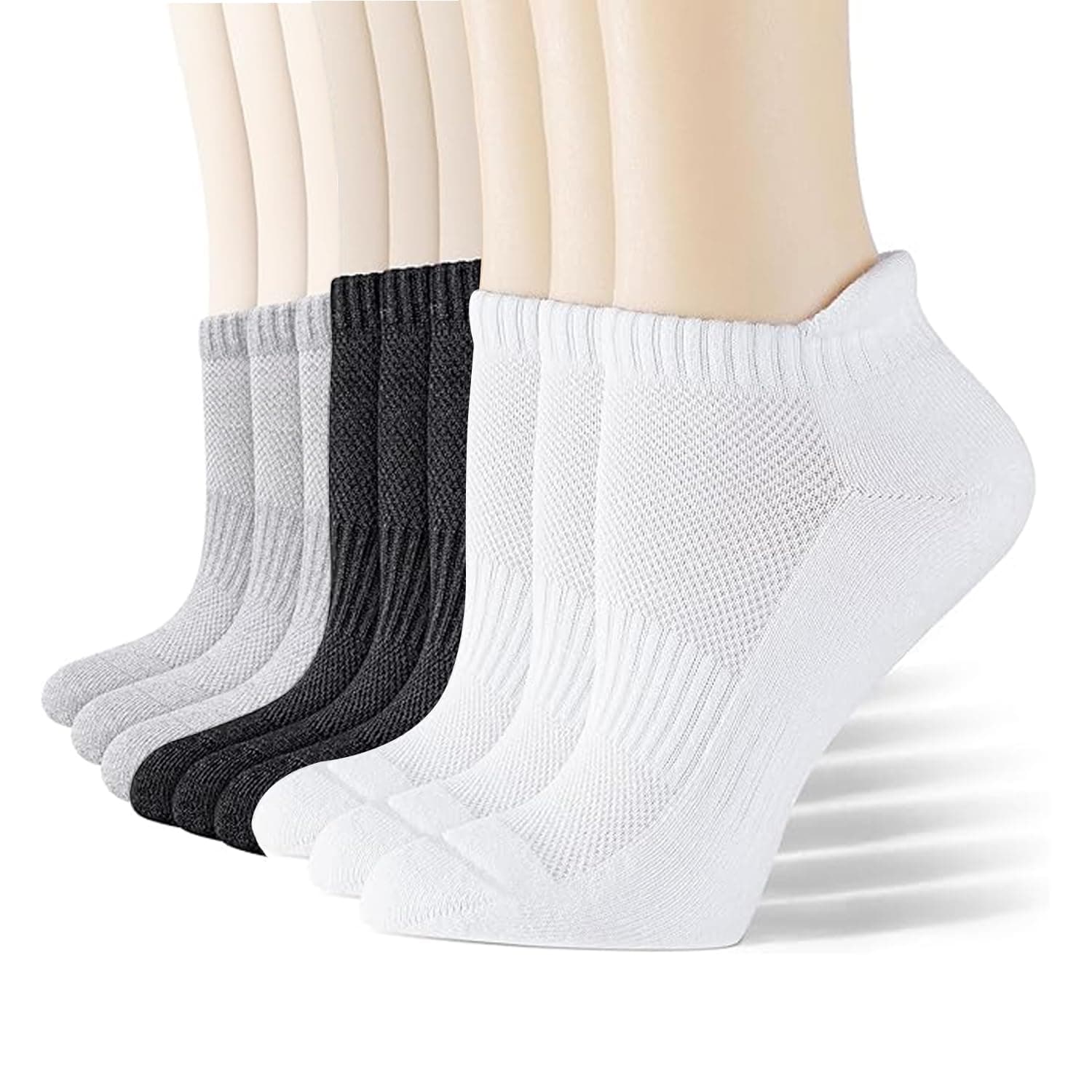 ZAKASEA 9 Pares Calcetines Deportivos para Hombre y Mujer