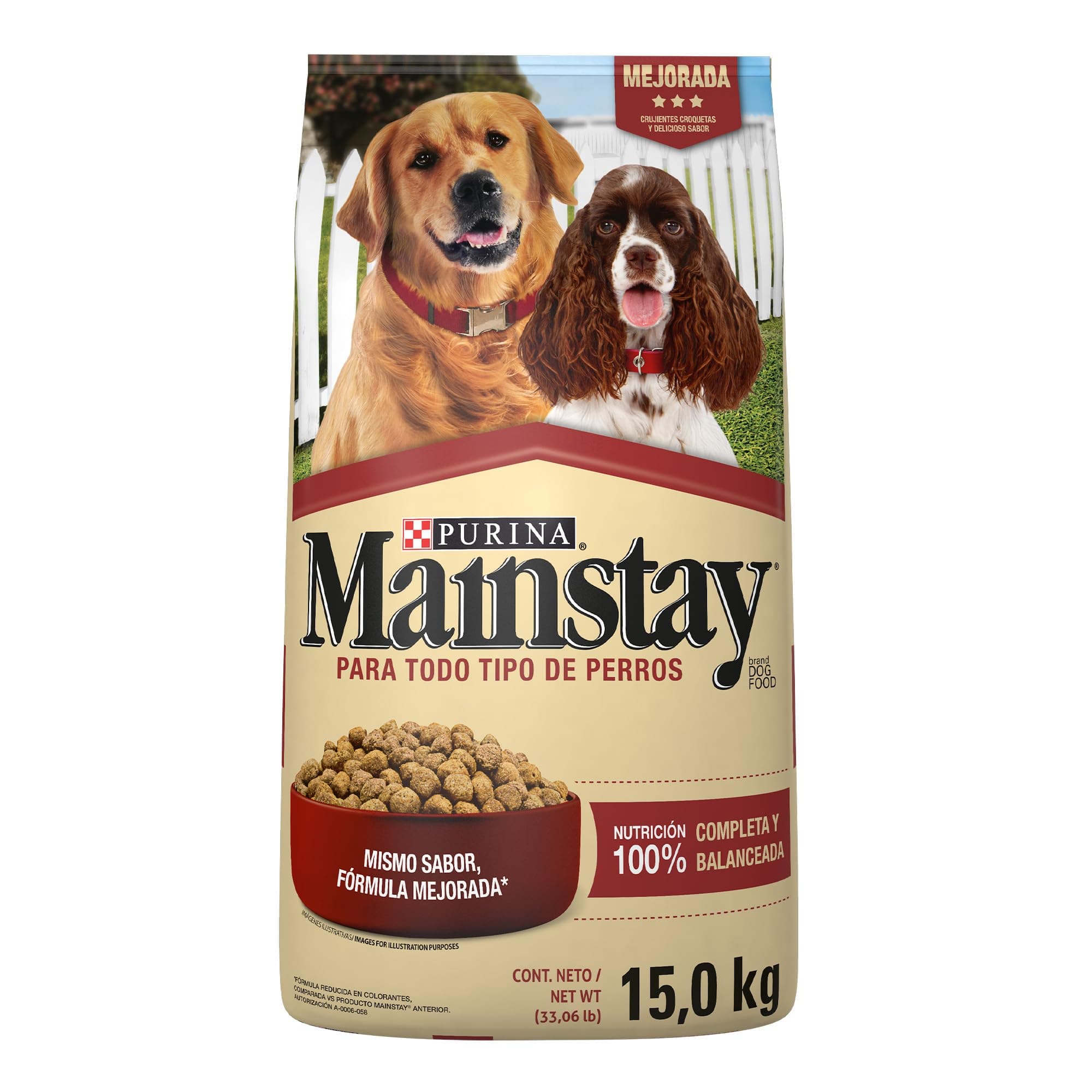 Purina Mainstay Adulto Todos los Tamaños Sabor Carne 15Kg