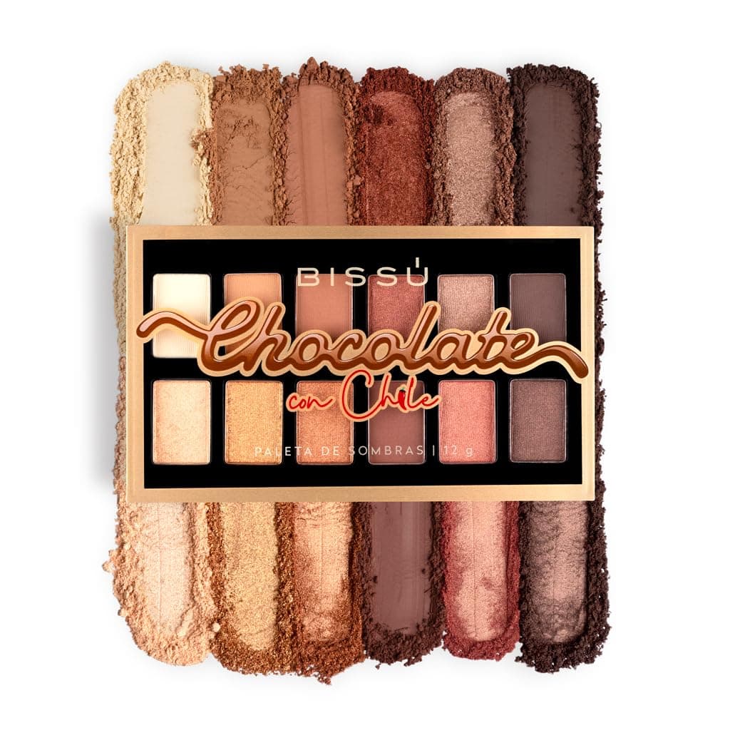 Bissú Cosméticos, Paleta Sombras12 tonos Chocolate
