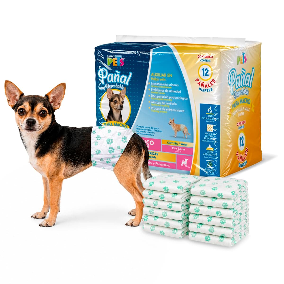 Fancy Pets Pañal para Perro Macho Extra Chico