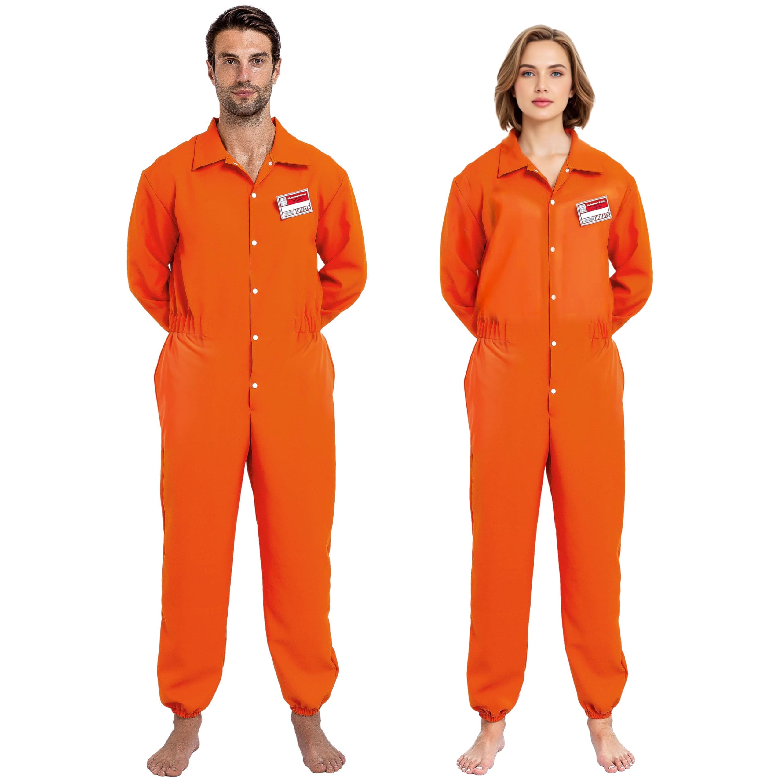 Spooktacular Creations Mono de prisionero naranja para hombres