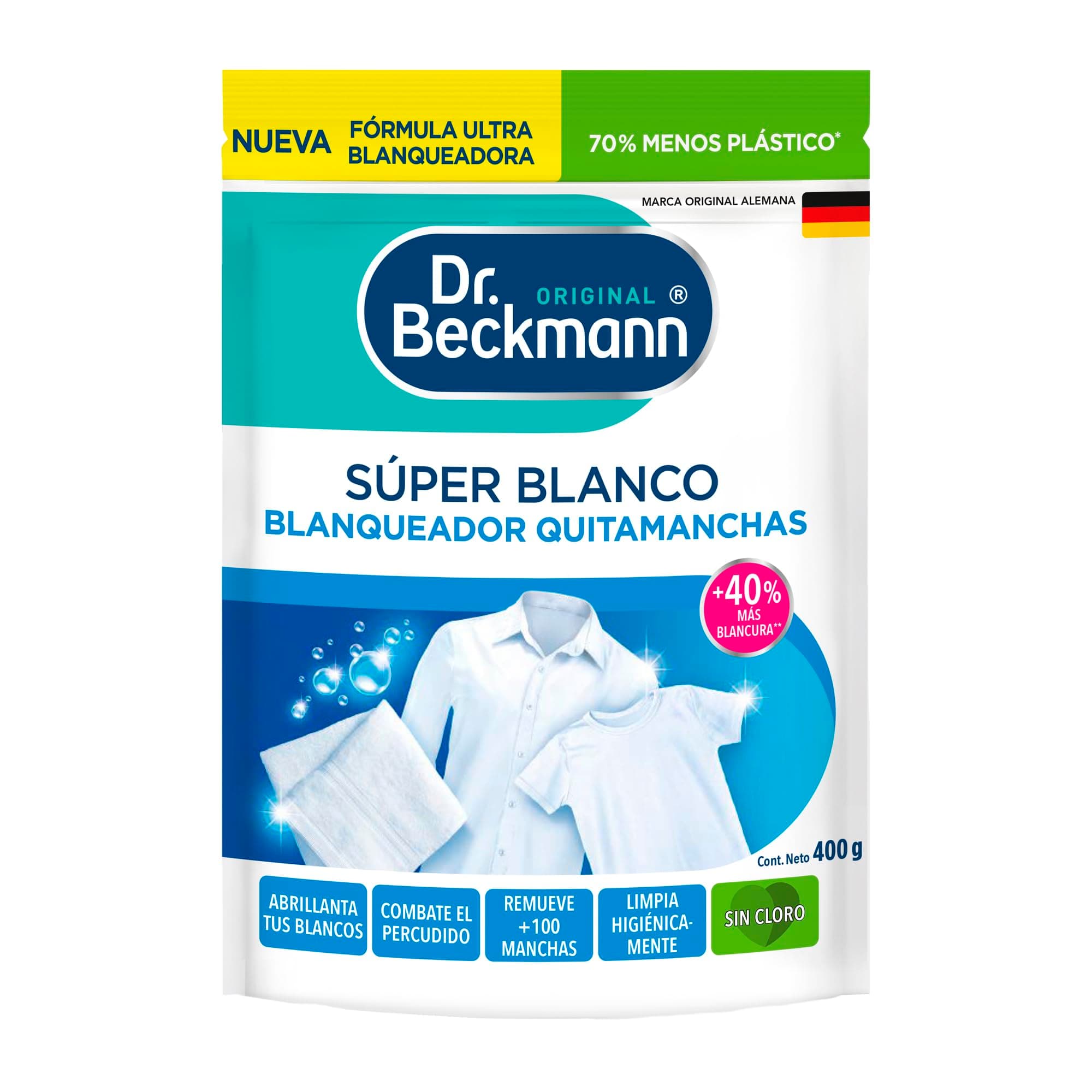 Dr. Beckmann, Súper Blanco, Blanqueador Quitamanchas, 400 gr
