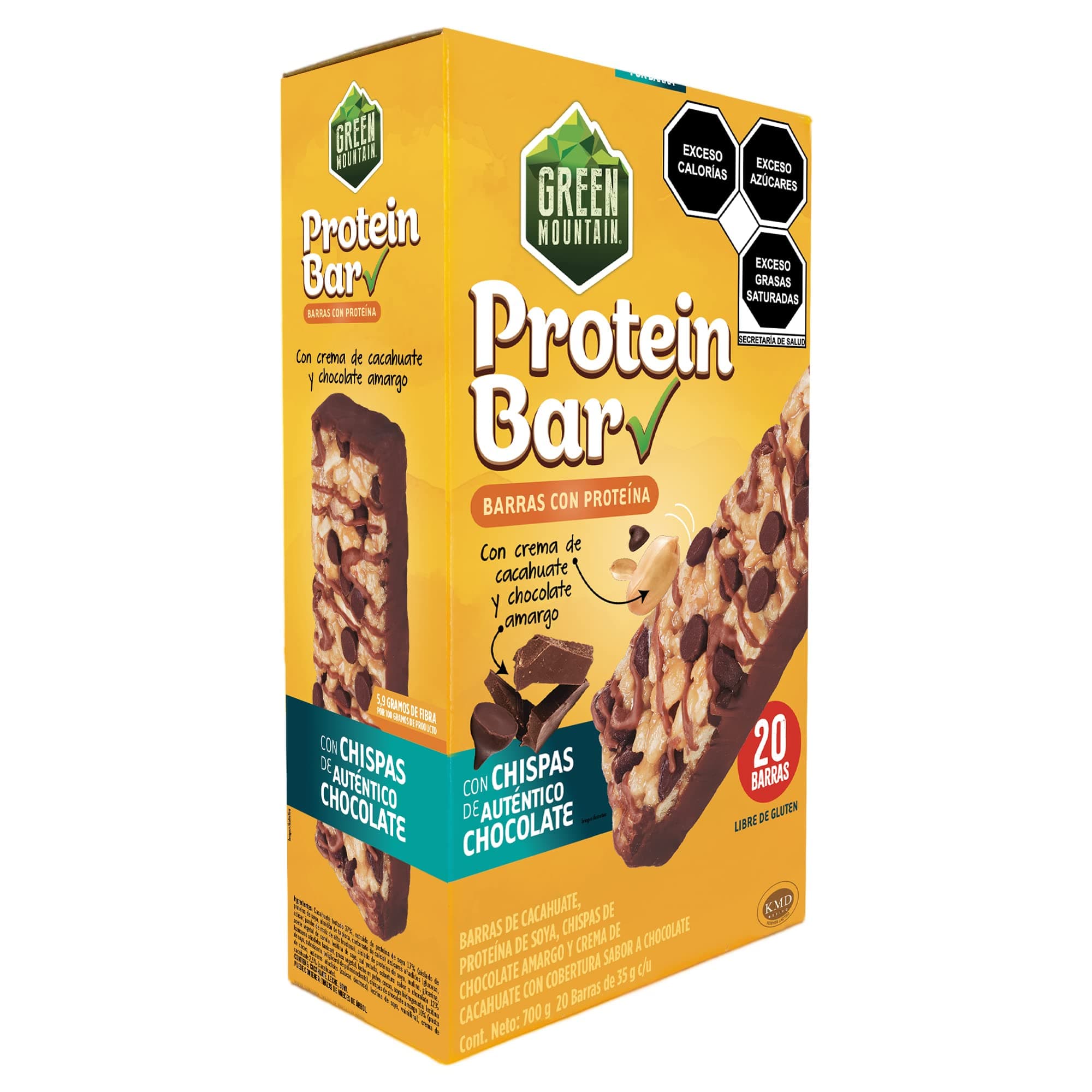 Green Mountain Protein Bar. Barra de Proteina 20 pzas