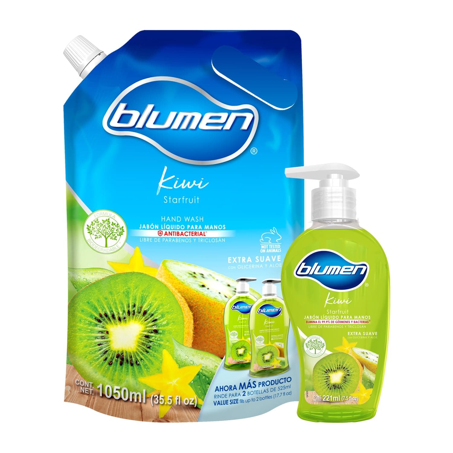 BLUMEN 2Pack Jabon Liquido Kiwi Starfruit 1271 ml