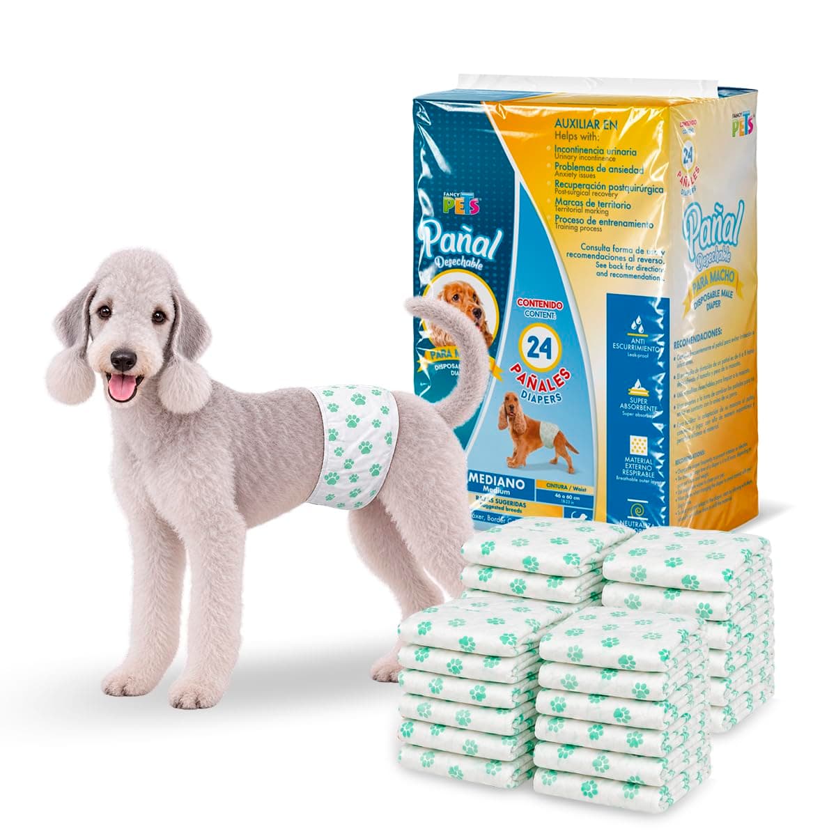 Fancy Pets Pañal para Perro Macho Mediano
