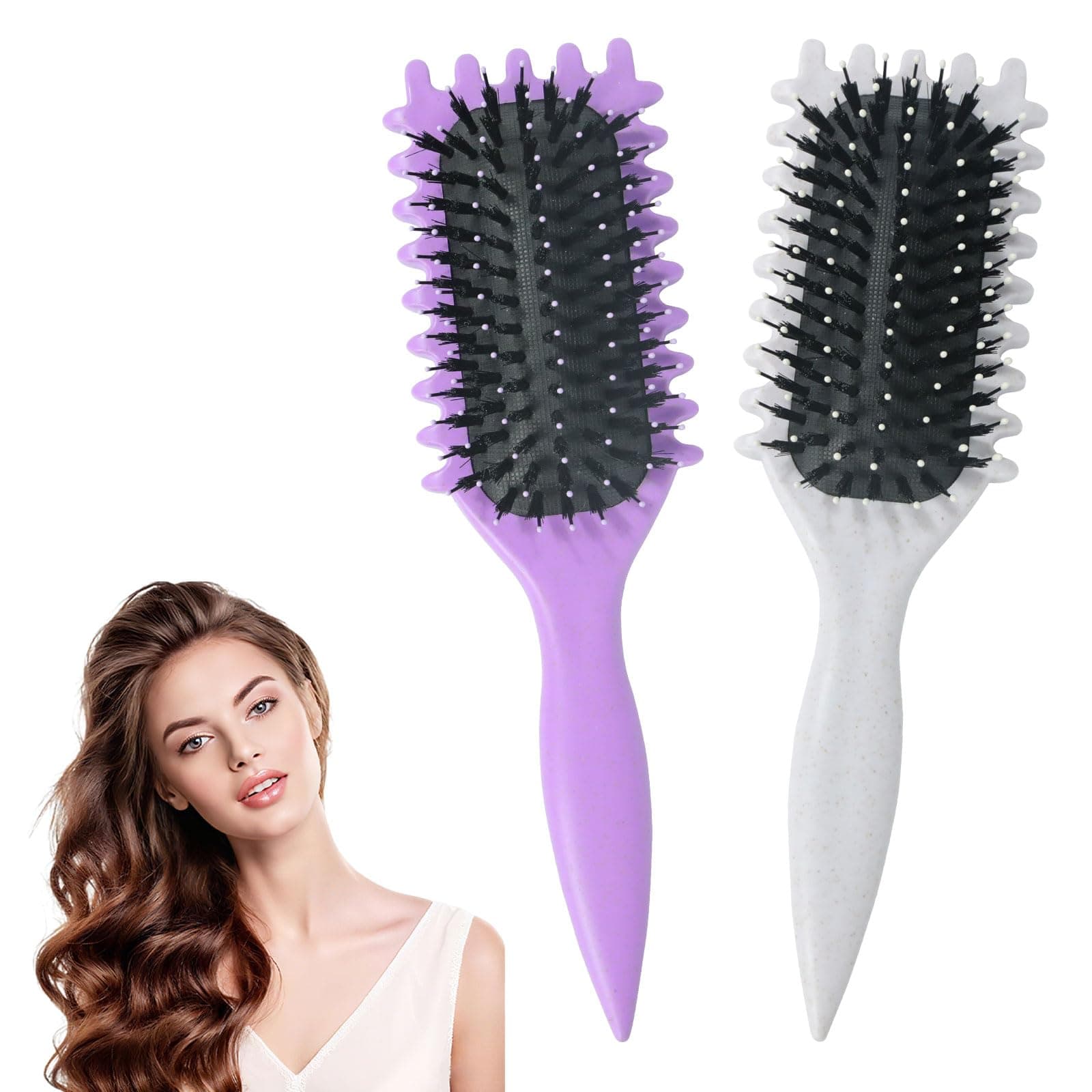 2 Unidades de Cepillo Para Cabello Rizado Para Mujeres