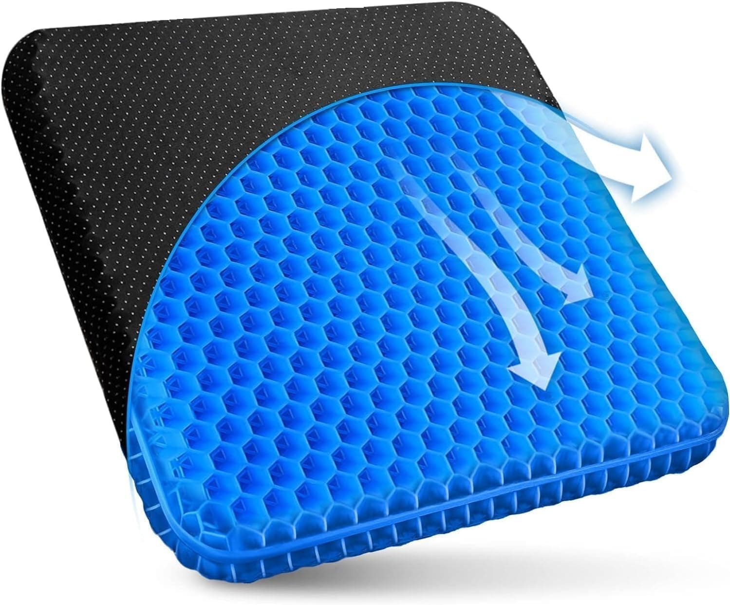 Cojin Gel Silicon Silla Ergonomico Casa Auto Oficina Panal Alivio Azul