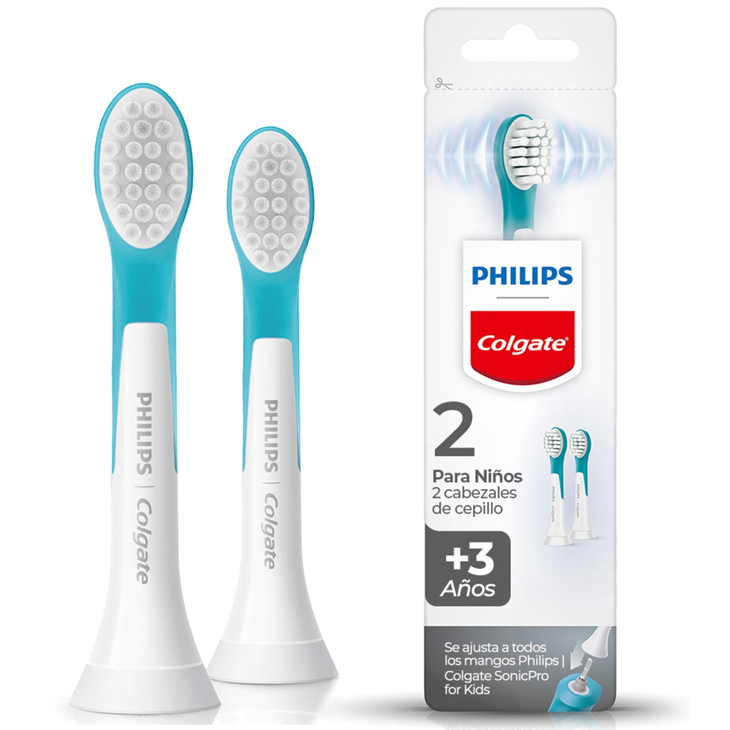 Philips Colgate Repuesto Cepillo de Dientes Eléctrico SonicPro Kids 2Piezas