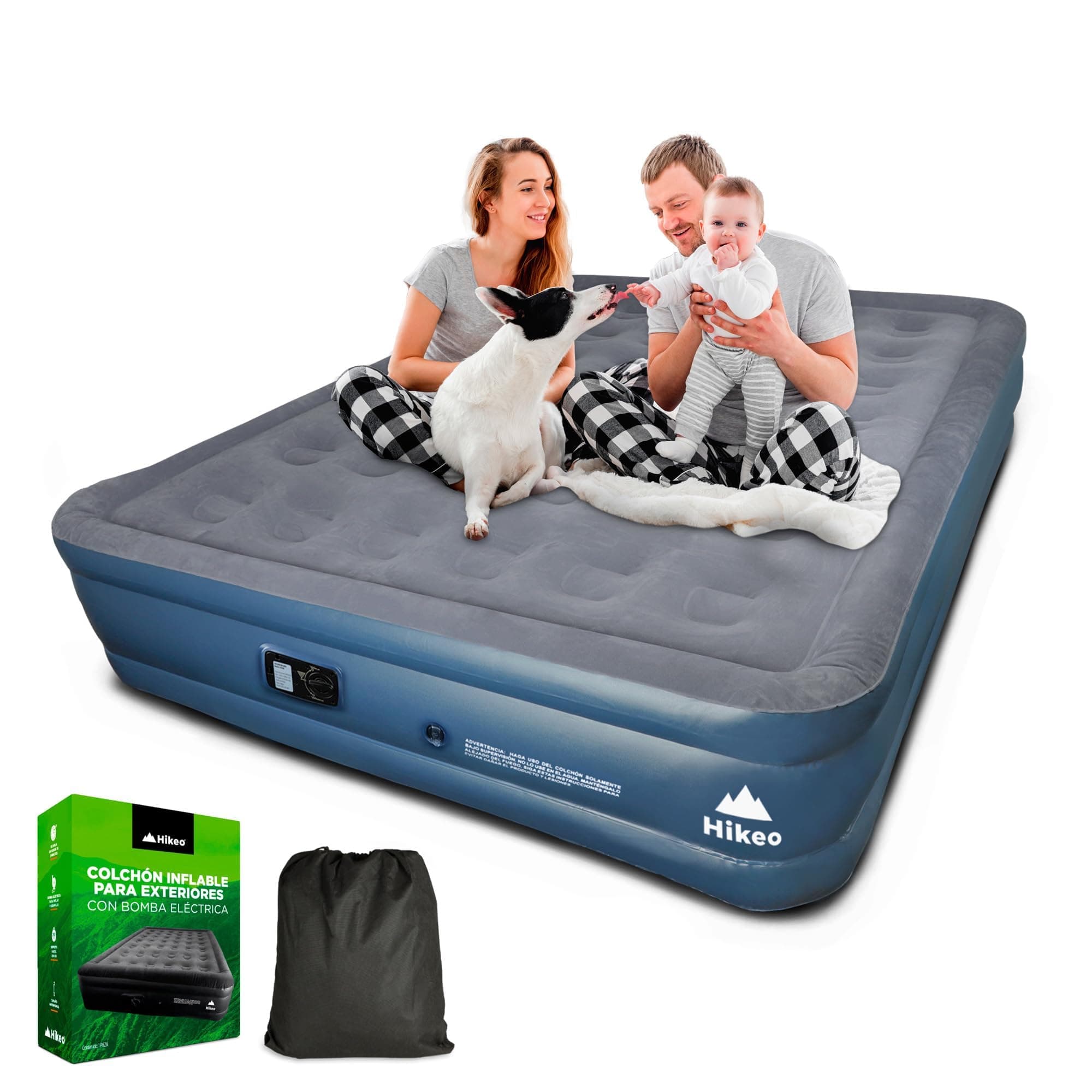 Hikeo Colchón Inflable Matrimonial Ultra Resistente