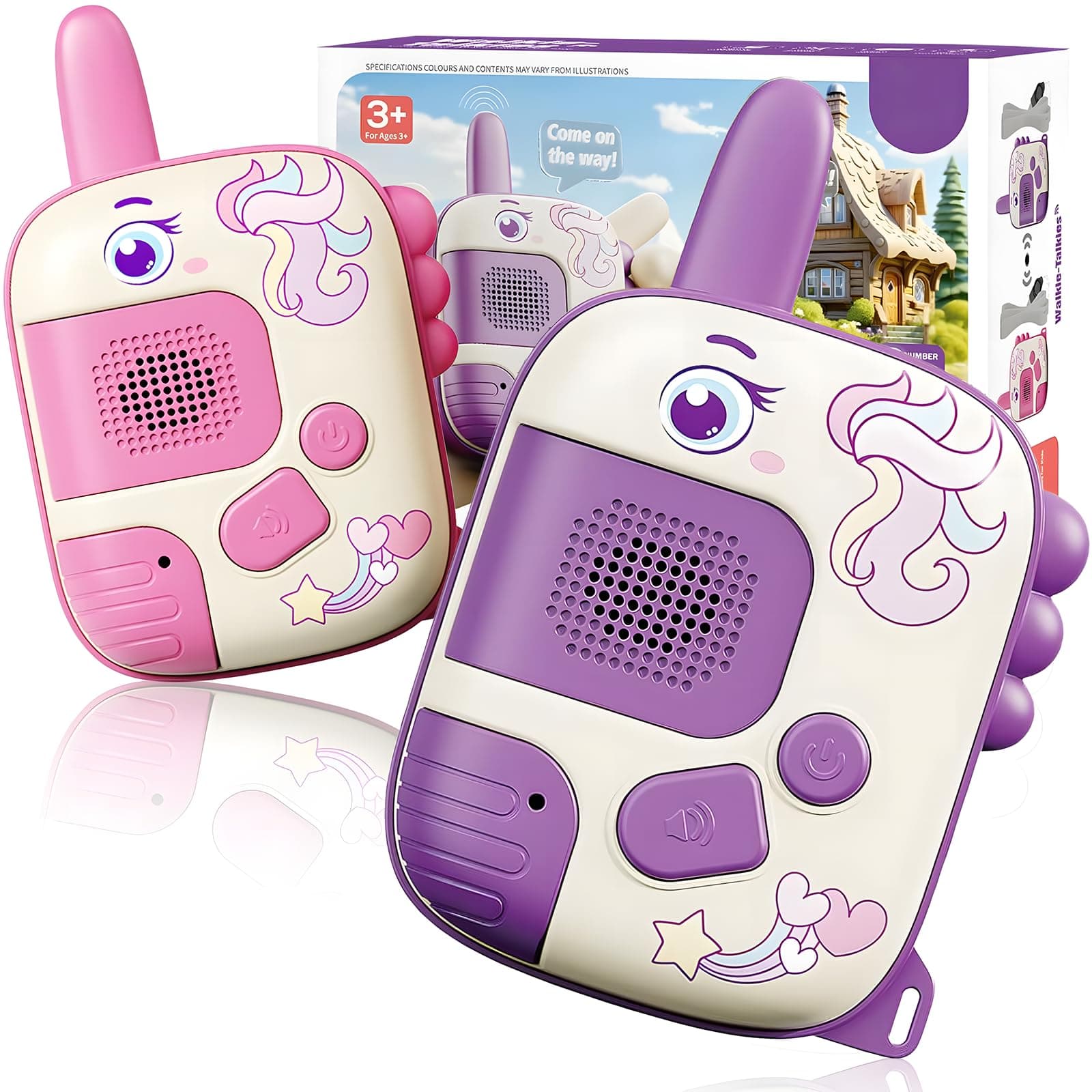 Walkie-Talkie para Niñas, Set de Dos Juguetes de Unicornio, Regalo de Cumpleaños Perfecto para