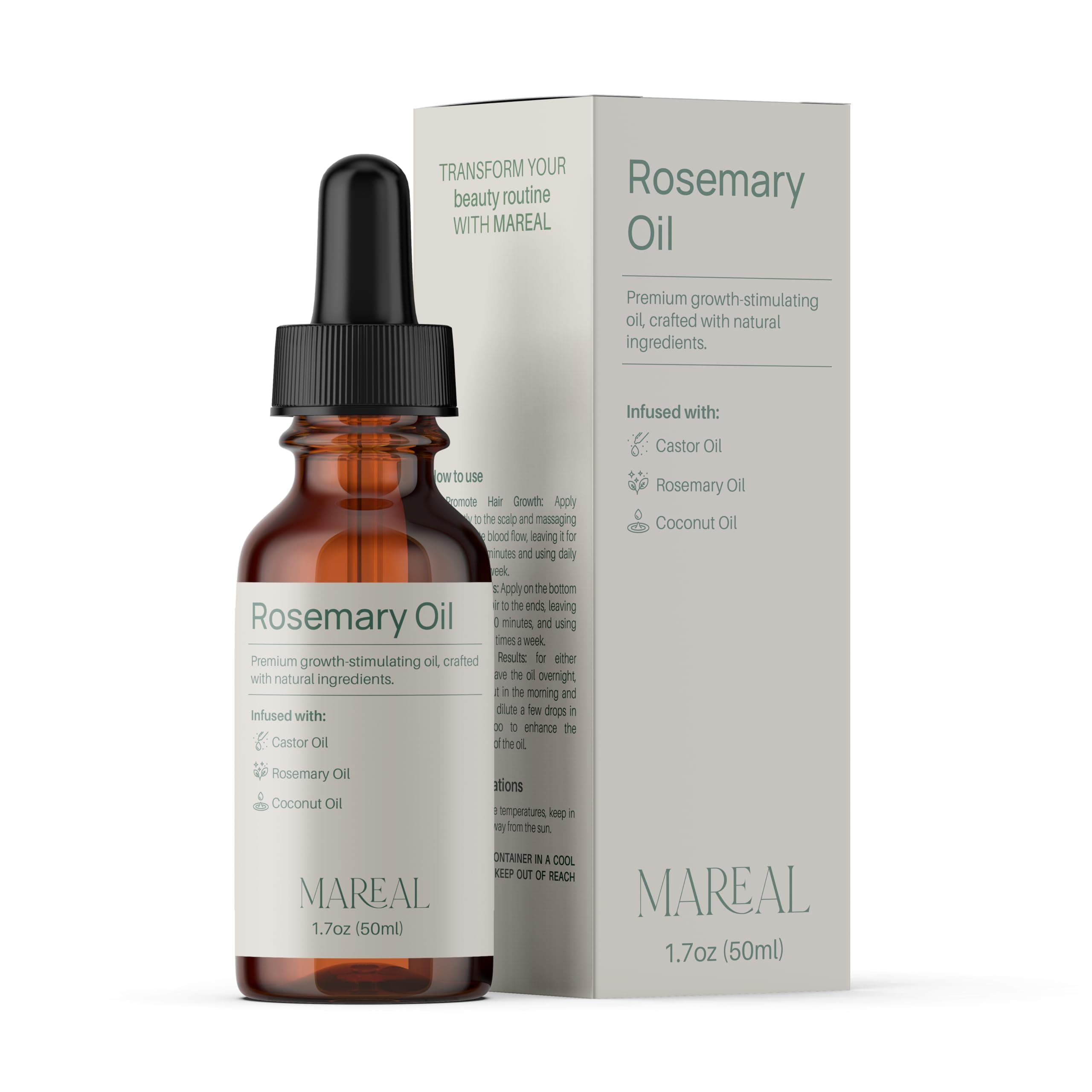 MAREAL Aceite de Romero Orgánico para El Crecimiento Del Cabello